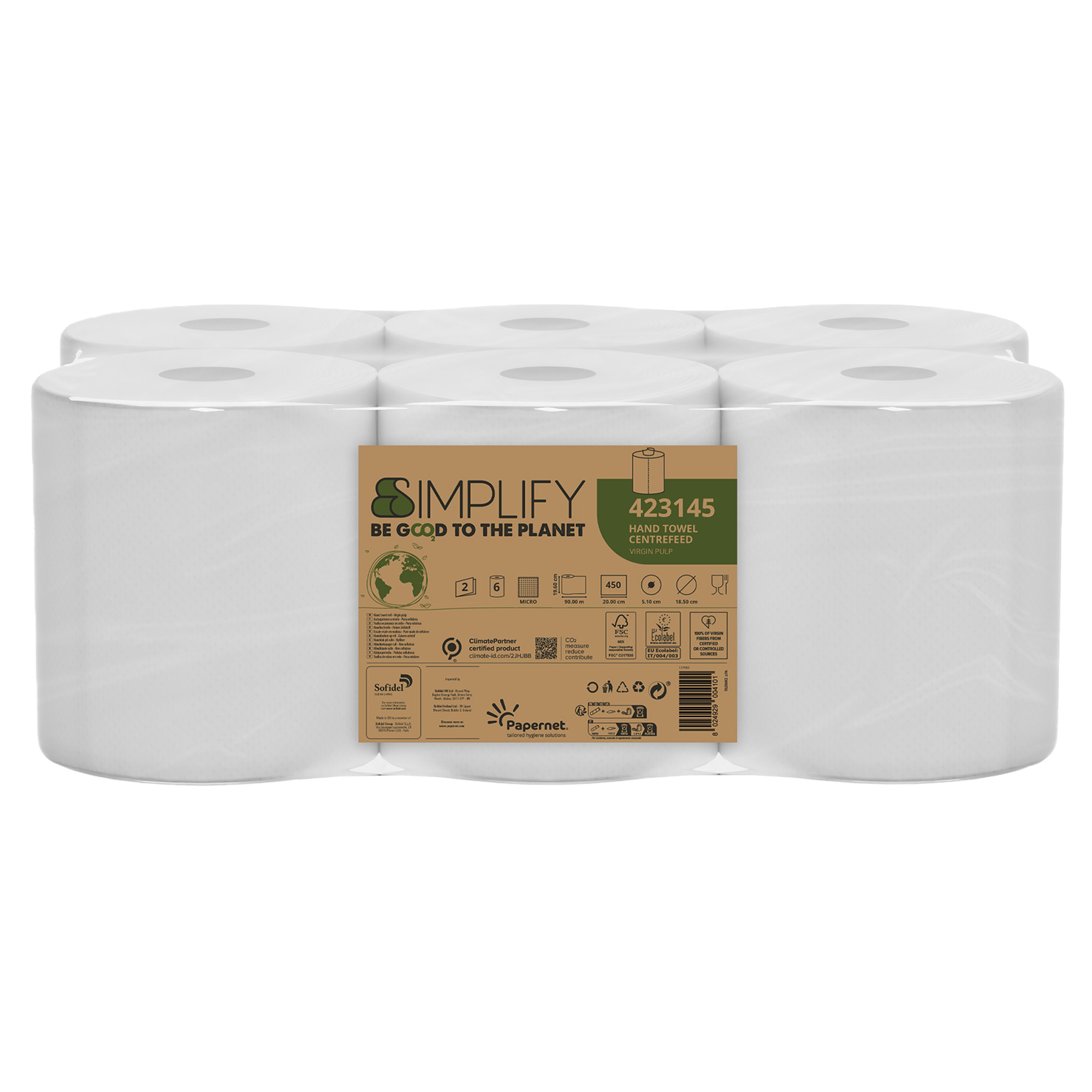 Asciugamano Centrefeed Simplify in rotolo 450 strappi Centrefeed …
