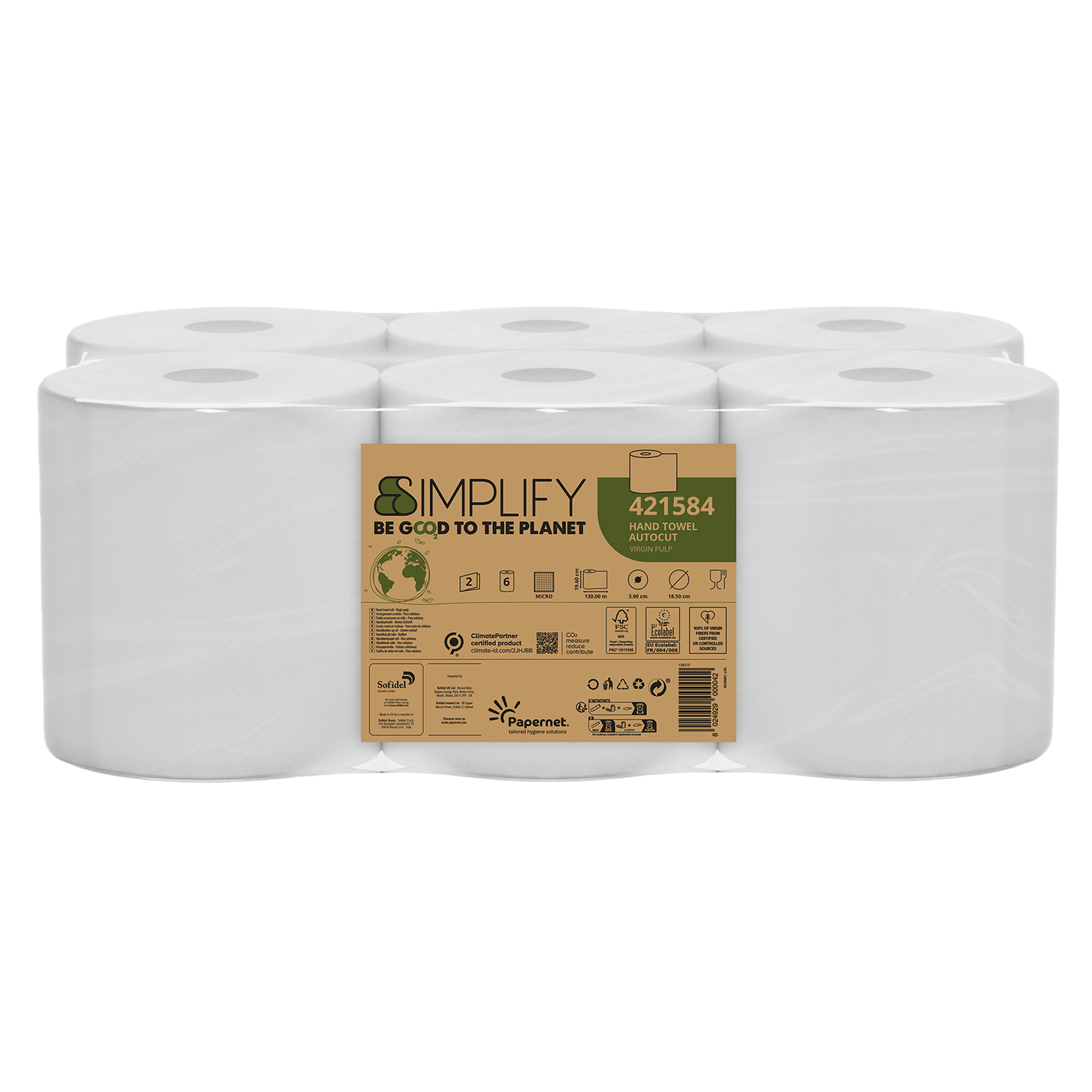 FSC Asciugamano in Rotolo Autocut L130m x D18,5cm …