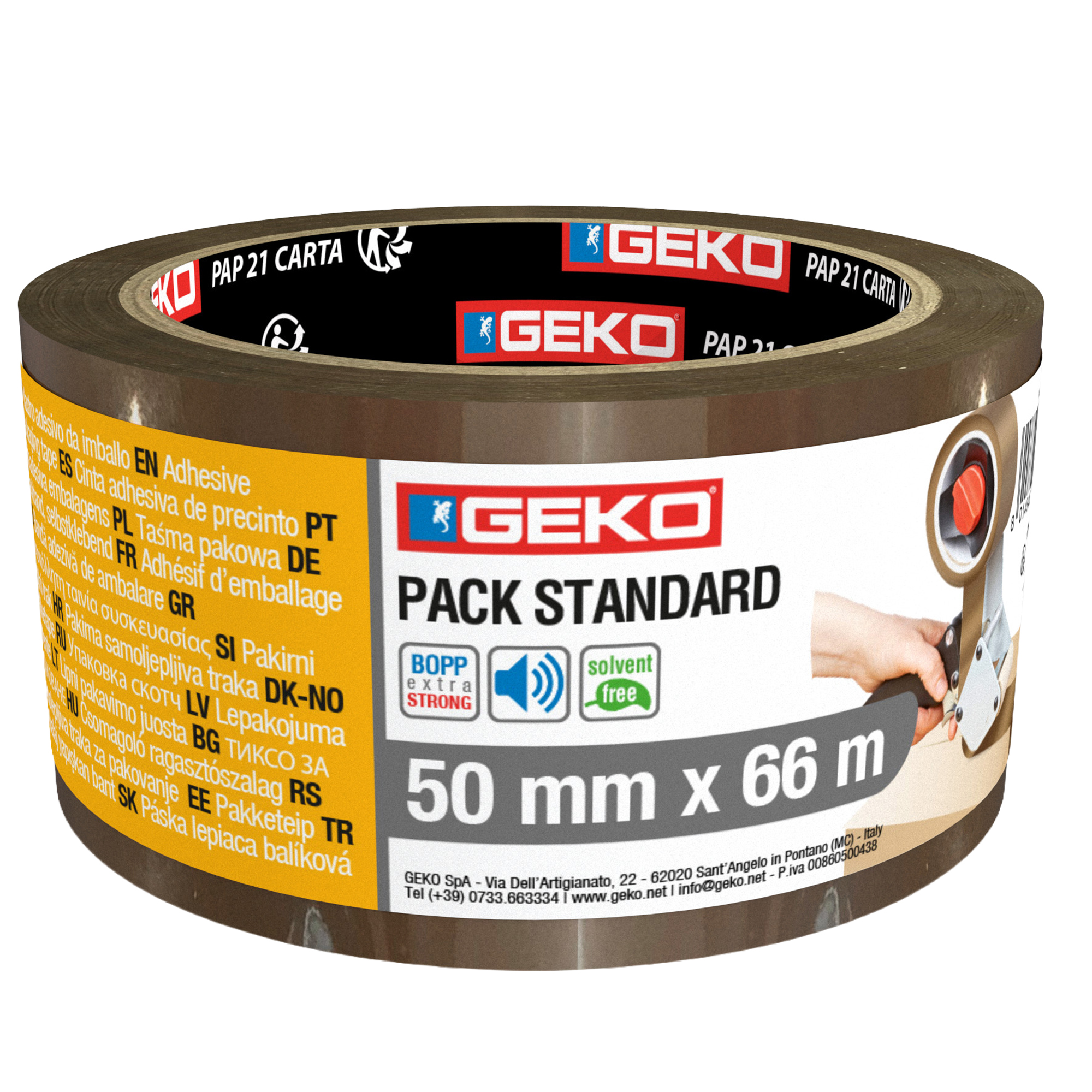 Nastro imballo noise 50mmx66mt avana Geko