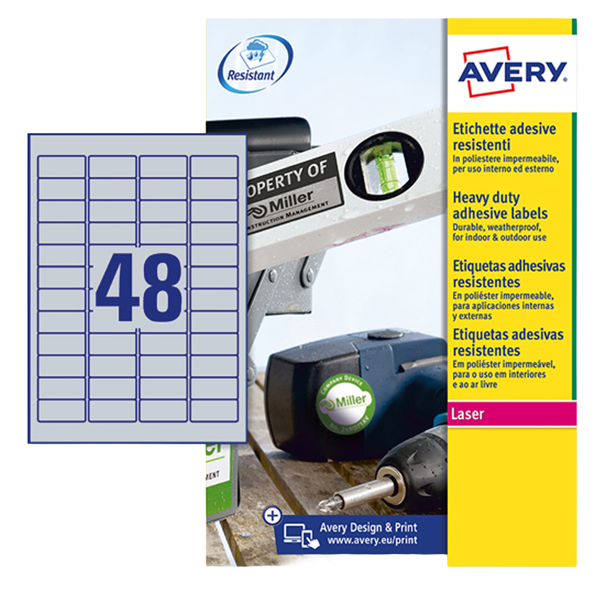 Etichette adesive L6009 - in poliestere - laser …