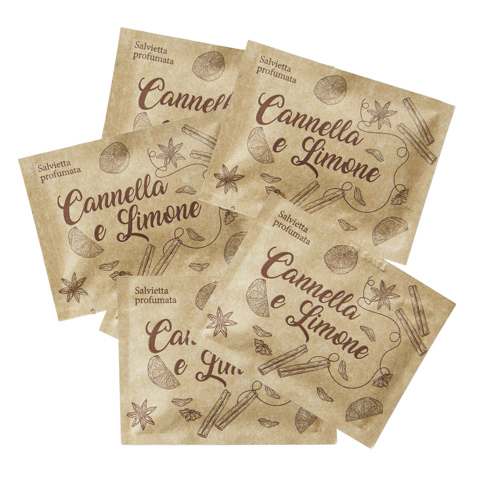 Box 100 Salviette 7x9cm limone e cannella avana …