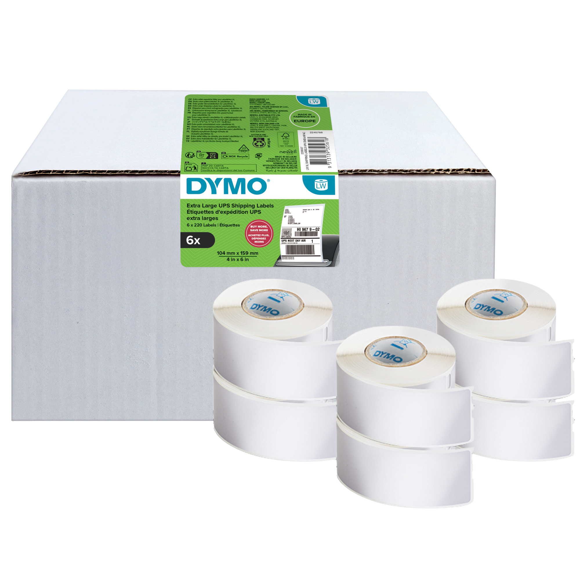 Value pack 6 rotoli etichette LW UPS 104mmx159mm …