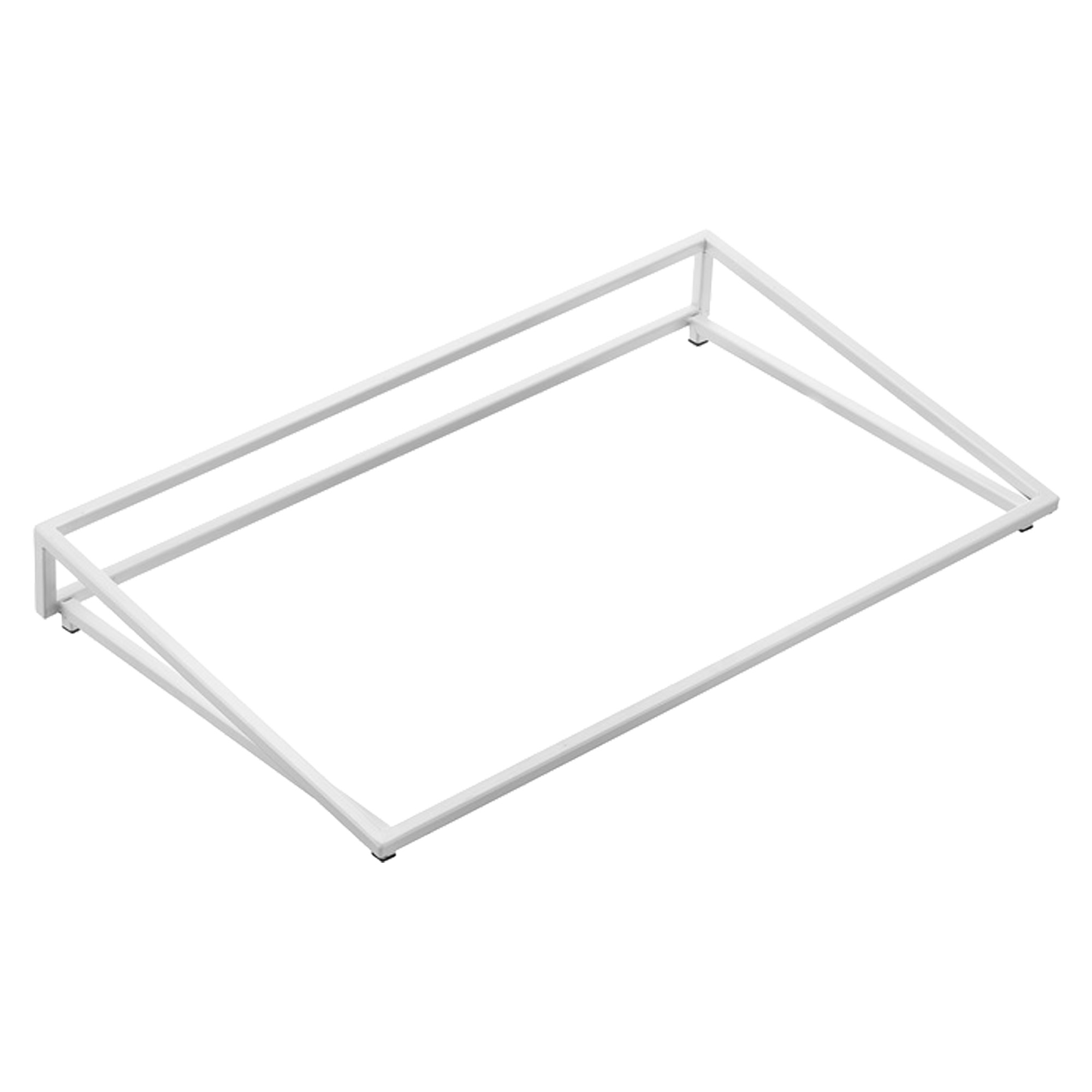 Supporto inclinato per vassoio 53x26,5x7cm metallo bianco Leone