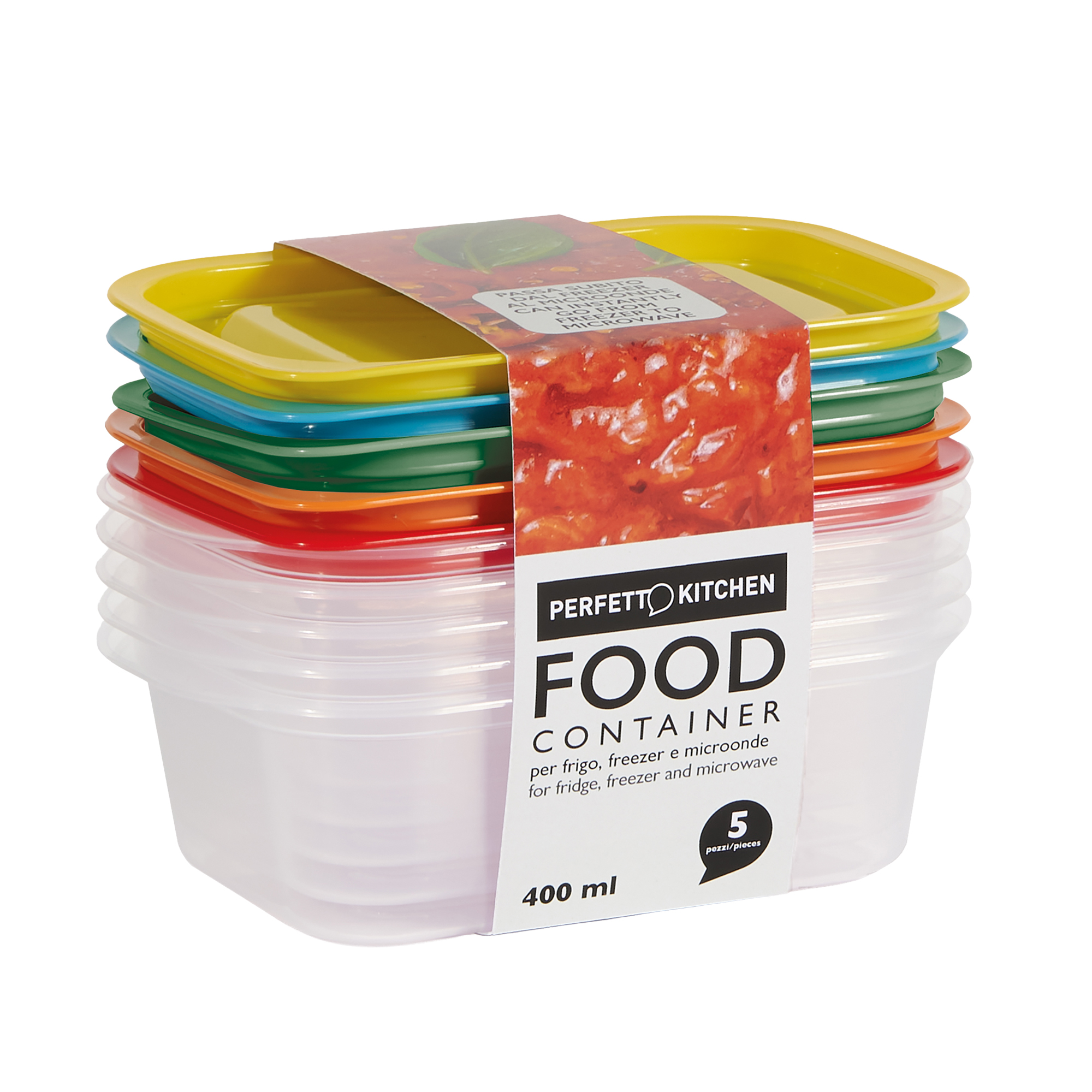 conf. 5pz contenitori alimenti in PP 164x111x51mm 400ml …