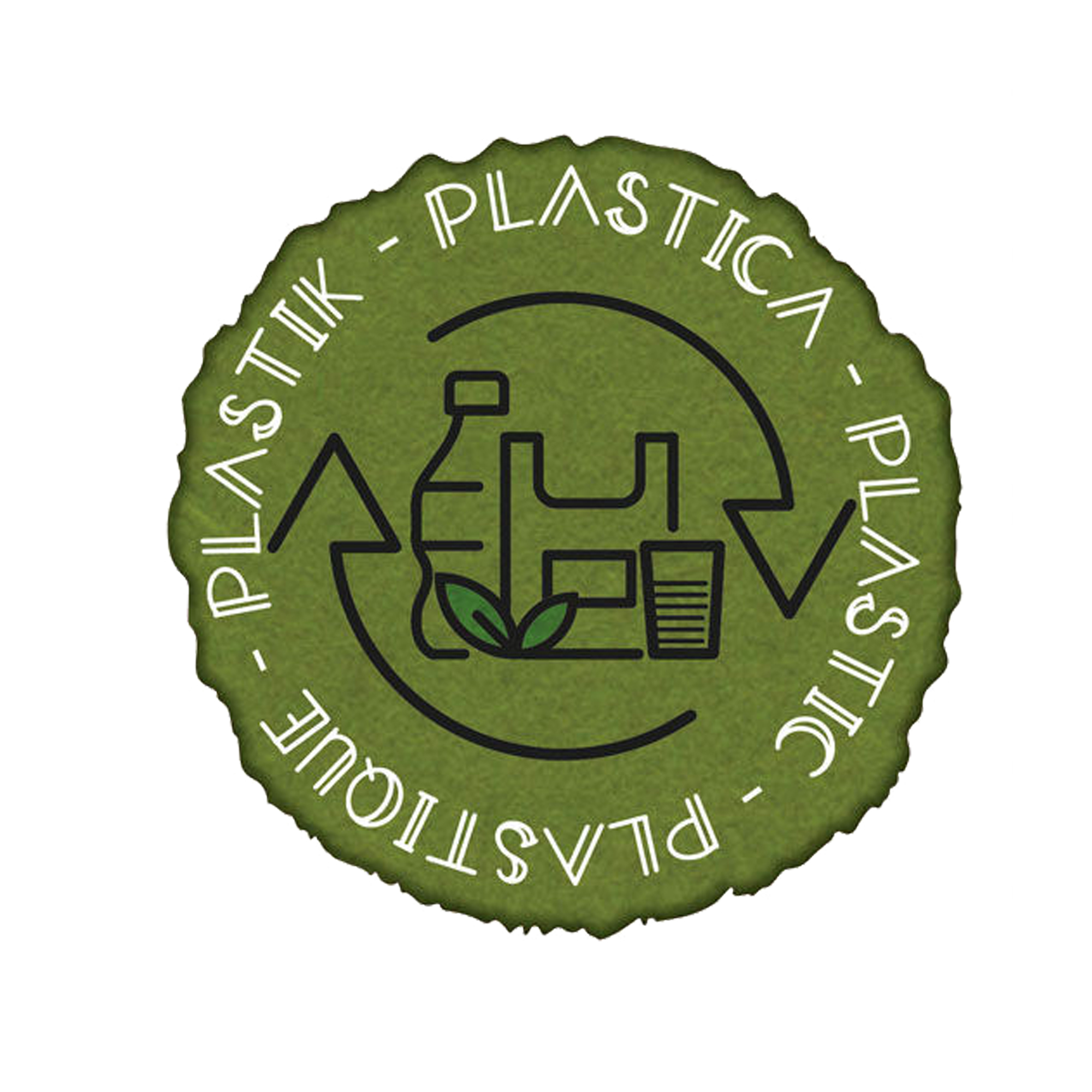 Etichetta autoadesiva raccolta differenziata plastica in vinile verde …