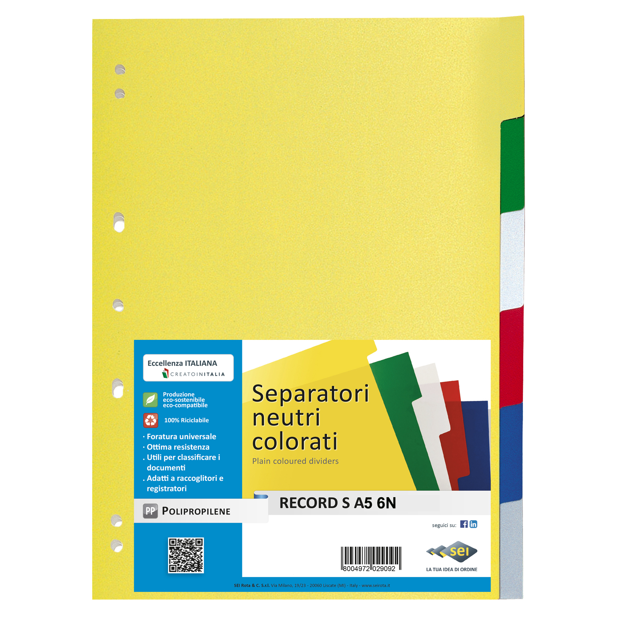 Separatore Record S - 6 tasti - PP …