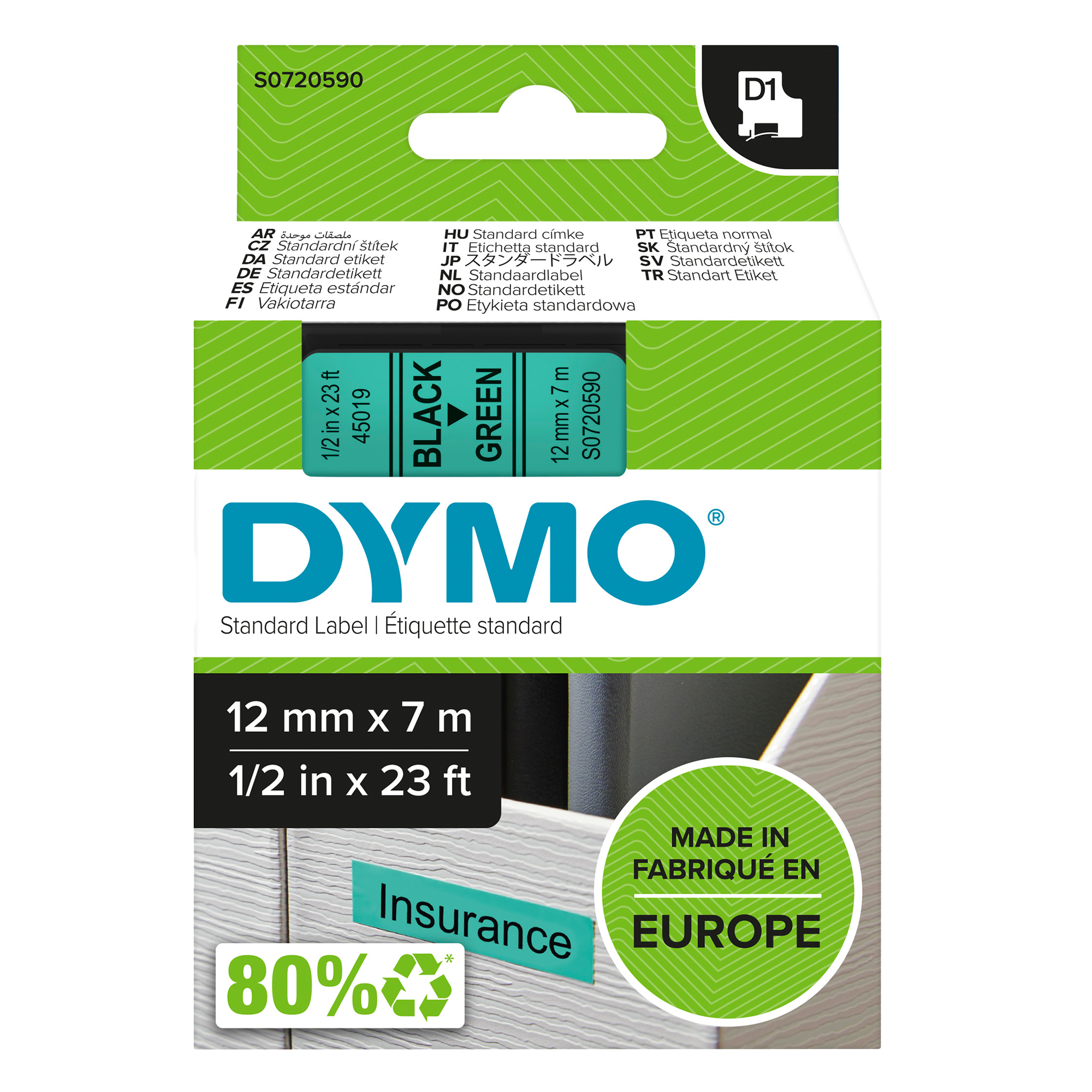 Nastro D1 standard 450190 - 12 mm x …
