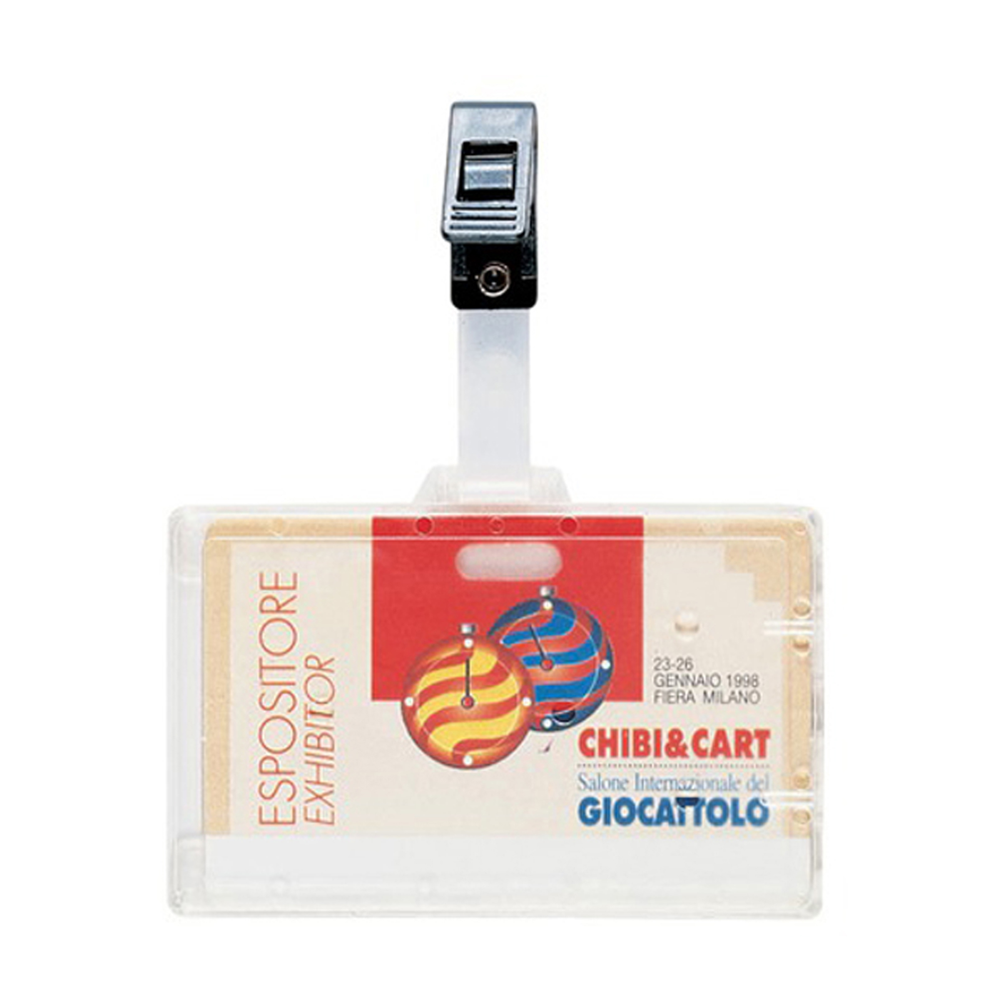 Portanome con clip in plastica - 9 x …