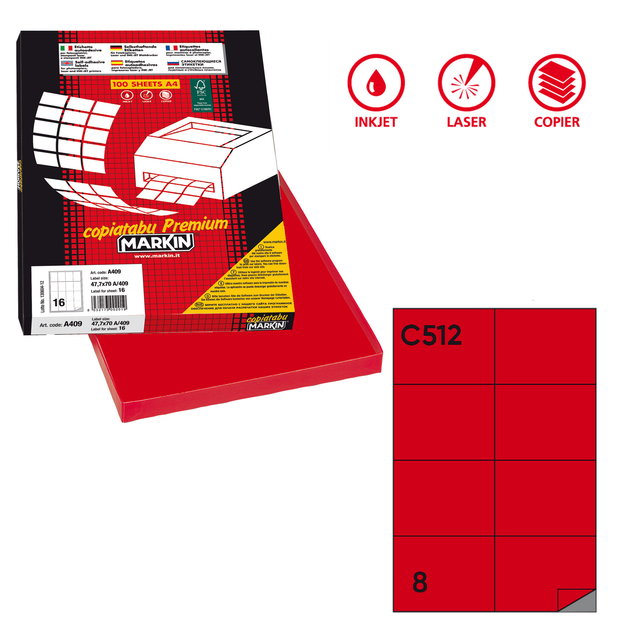 Etichette adesive C/512 - in carta - permanenti …