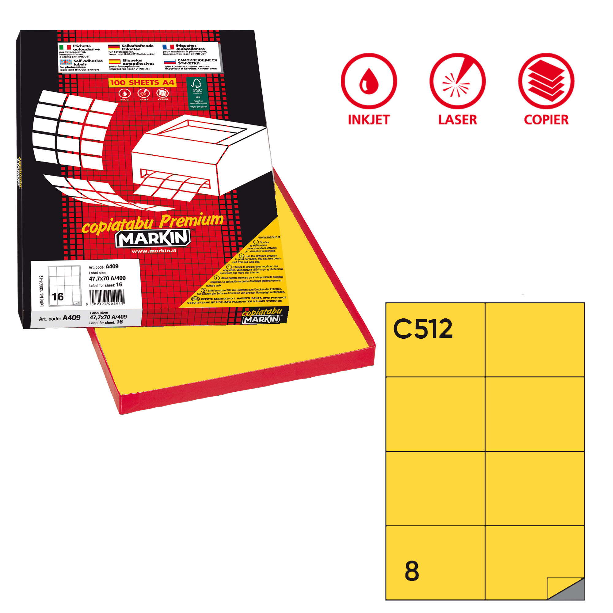 Etichette adesive C/512 - in carta - permanenti …