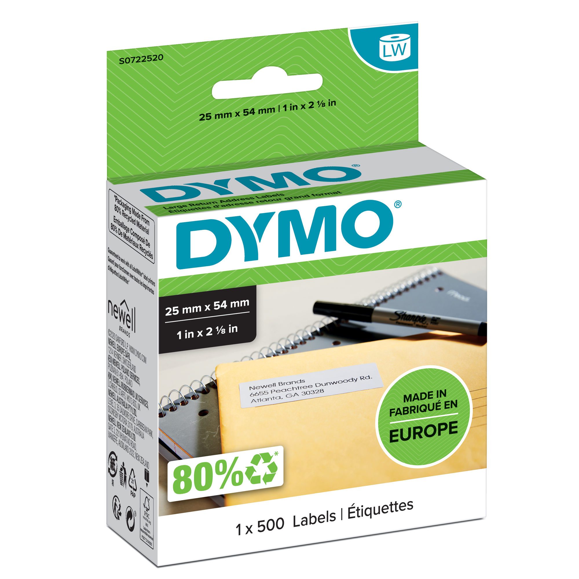 Rotolo 500 etichette LW 113520 - 25 x …