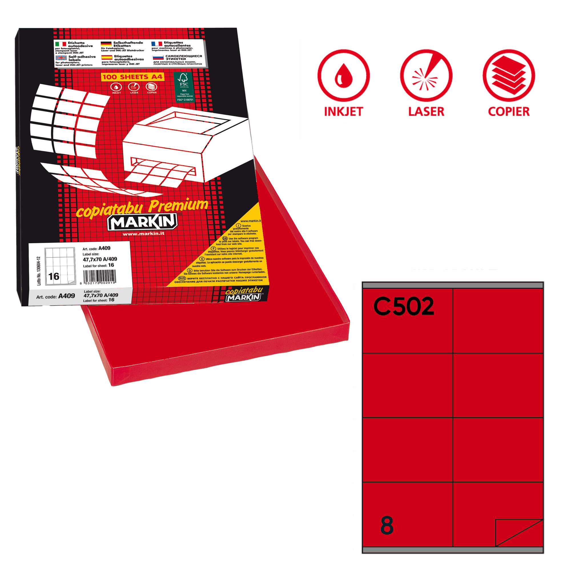 Etichette adesive C/502 - in carta - permanenti …