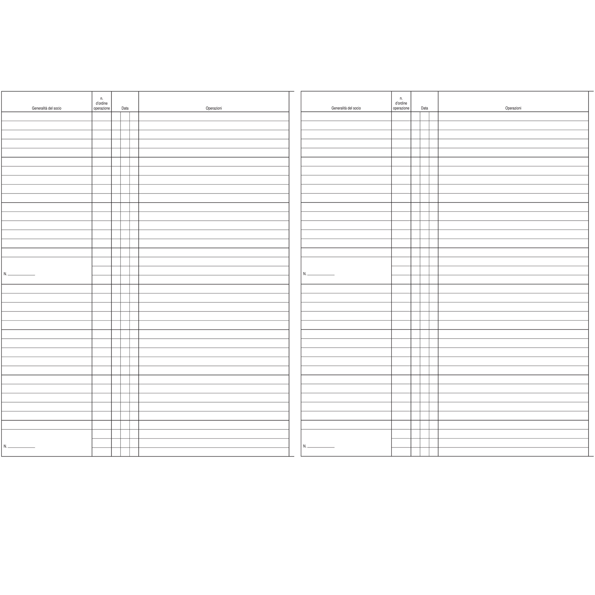 Registro libro soci SPA/SRL - 31 x 24,5 …