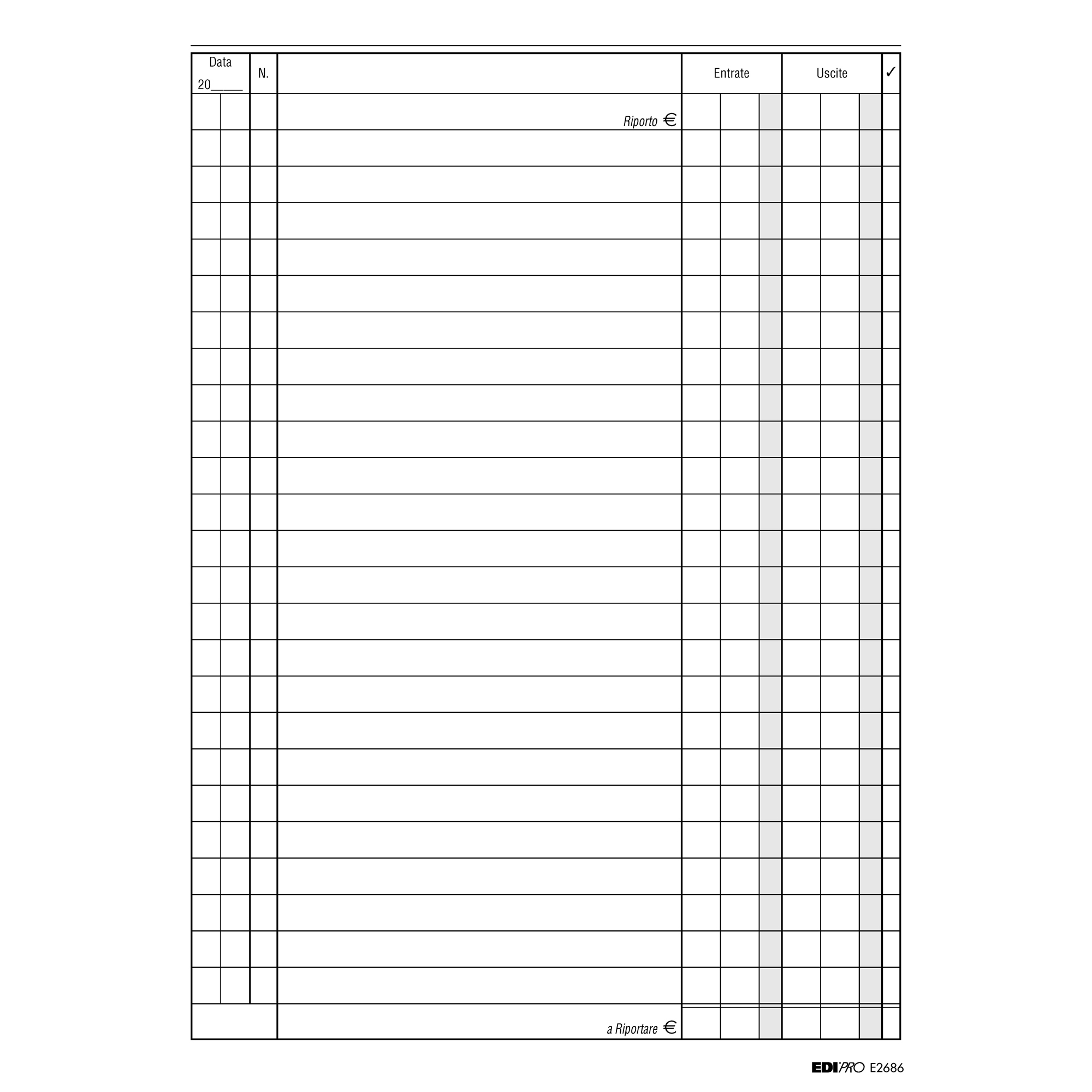 Registro cassa entrate/uscite - 24 x 17cm - …