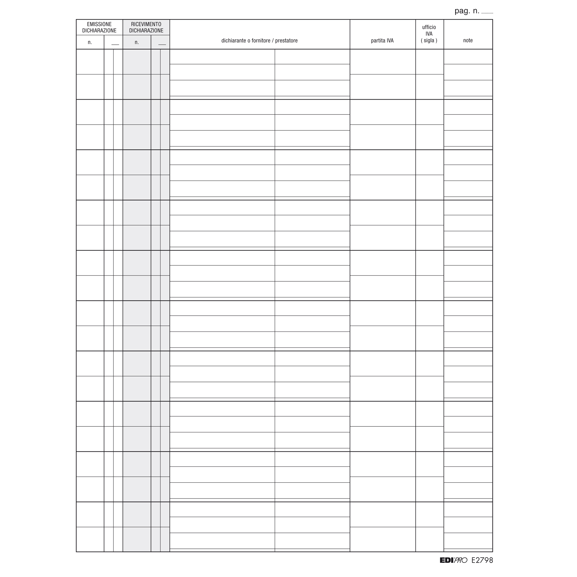 Registro dichiarazione esportatori - 31 x 24cm - …