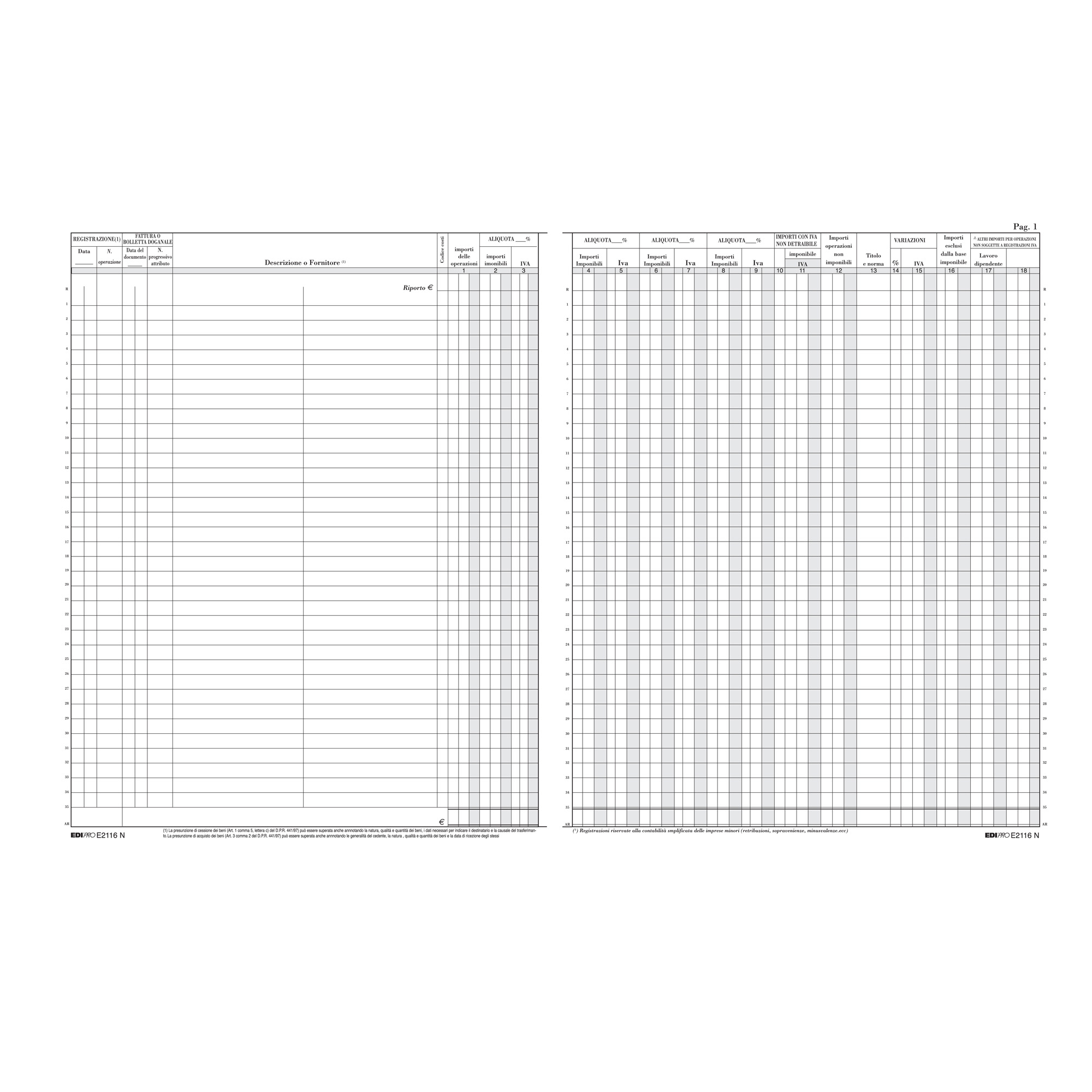 Registro Iva acquisti - 31 x 24,5cm - …
