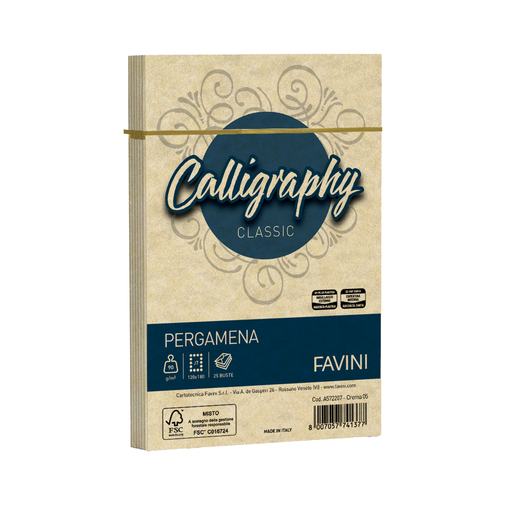CF.25 BUSTE PERGAMENA 12X18 CREMA