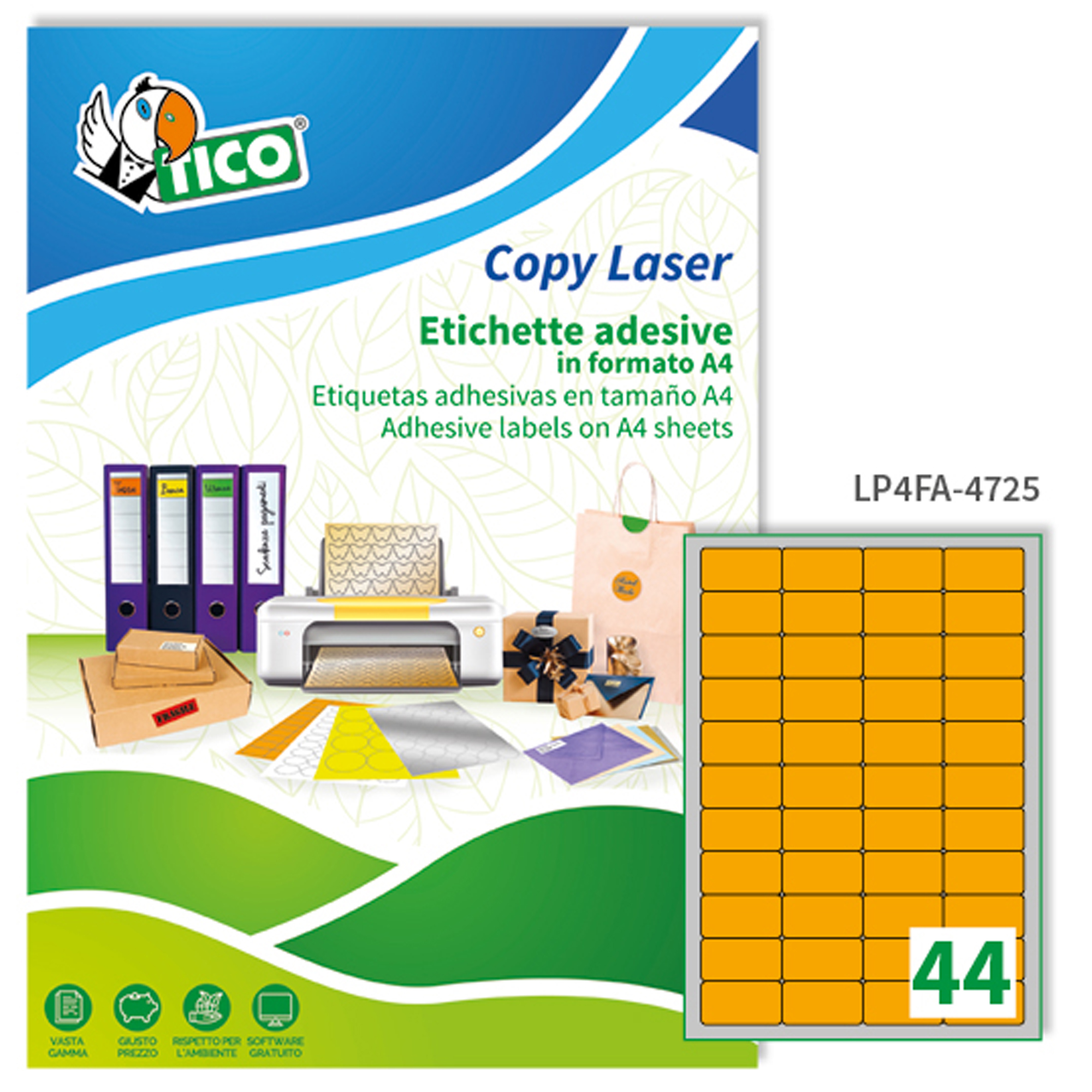 Etichette adesive LP4F - in carta - angoli …