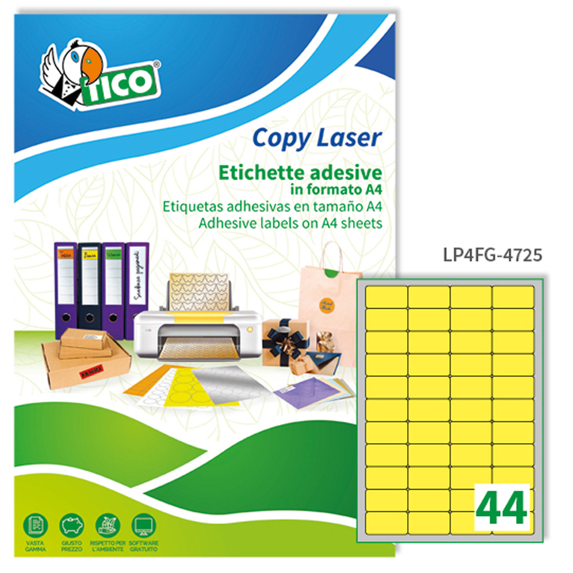 Etichette adesive LP4F - in carta - angoli …
