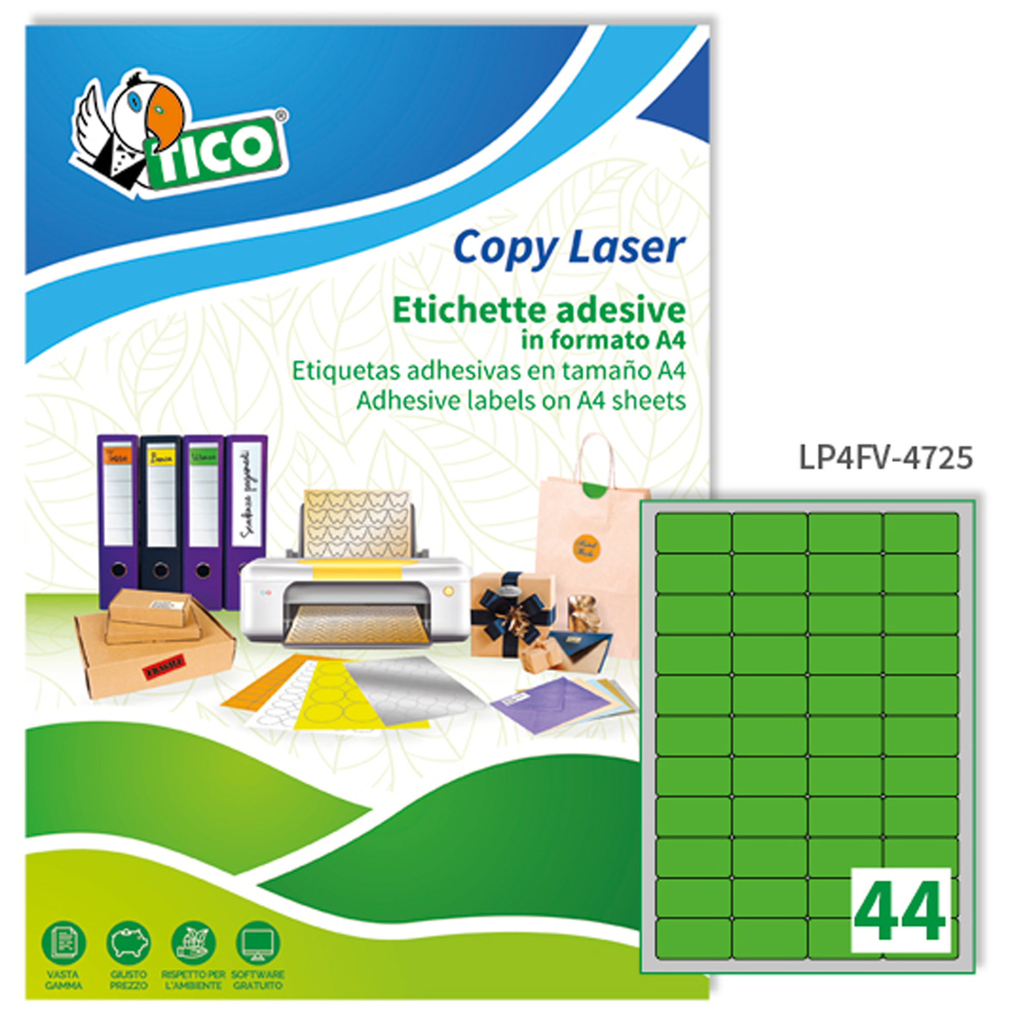 Etichette adesive LP4F - in carta - angoli …