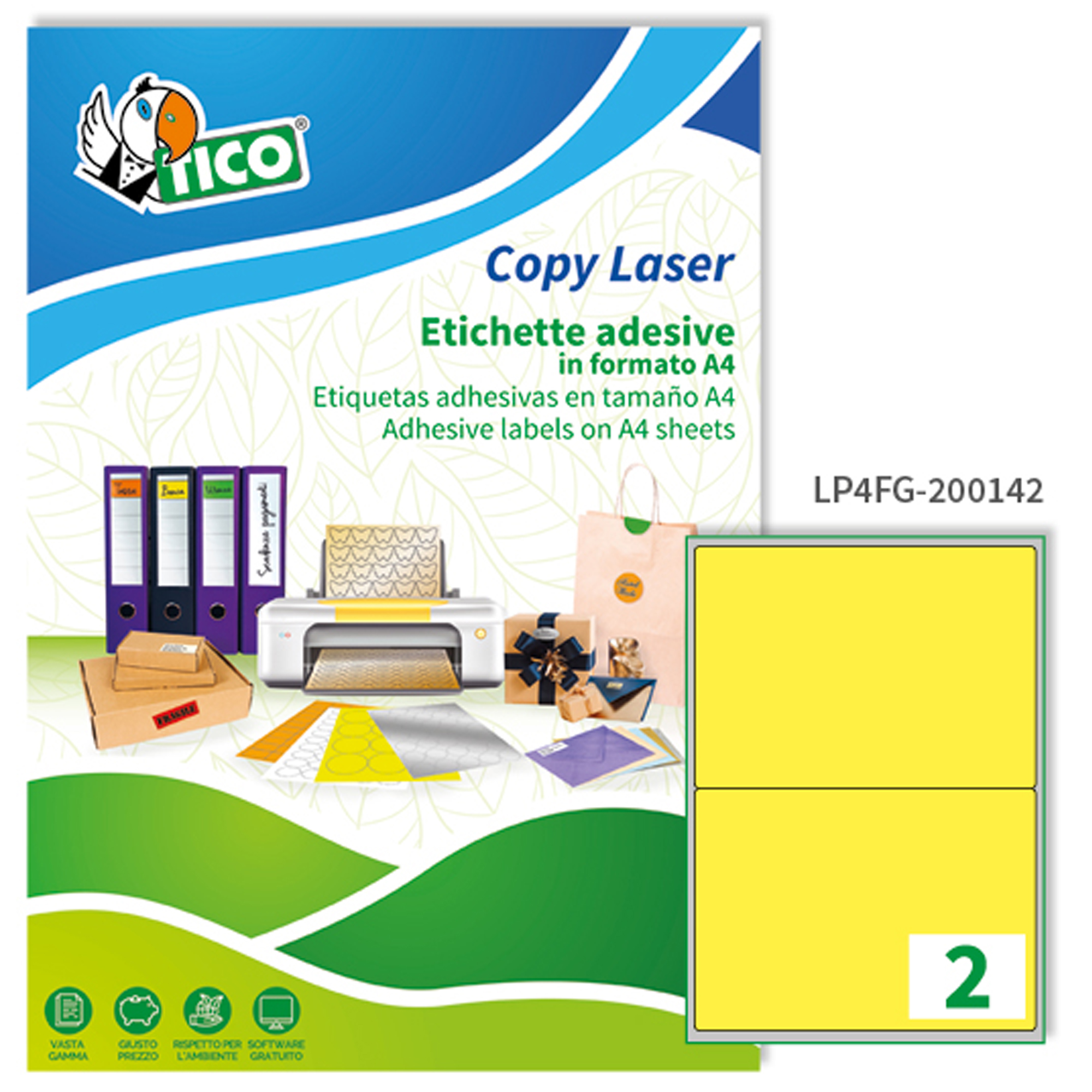 Etichette adesive LP4F - in carta - angoli …