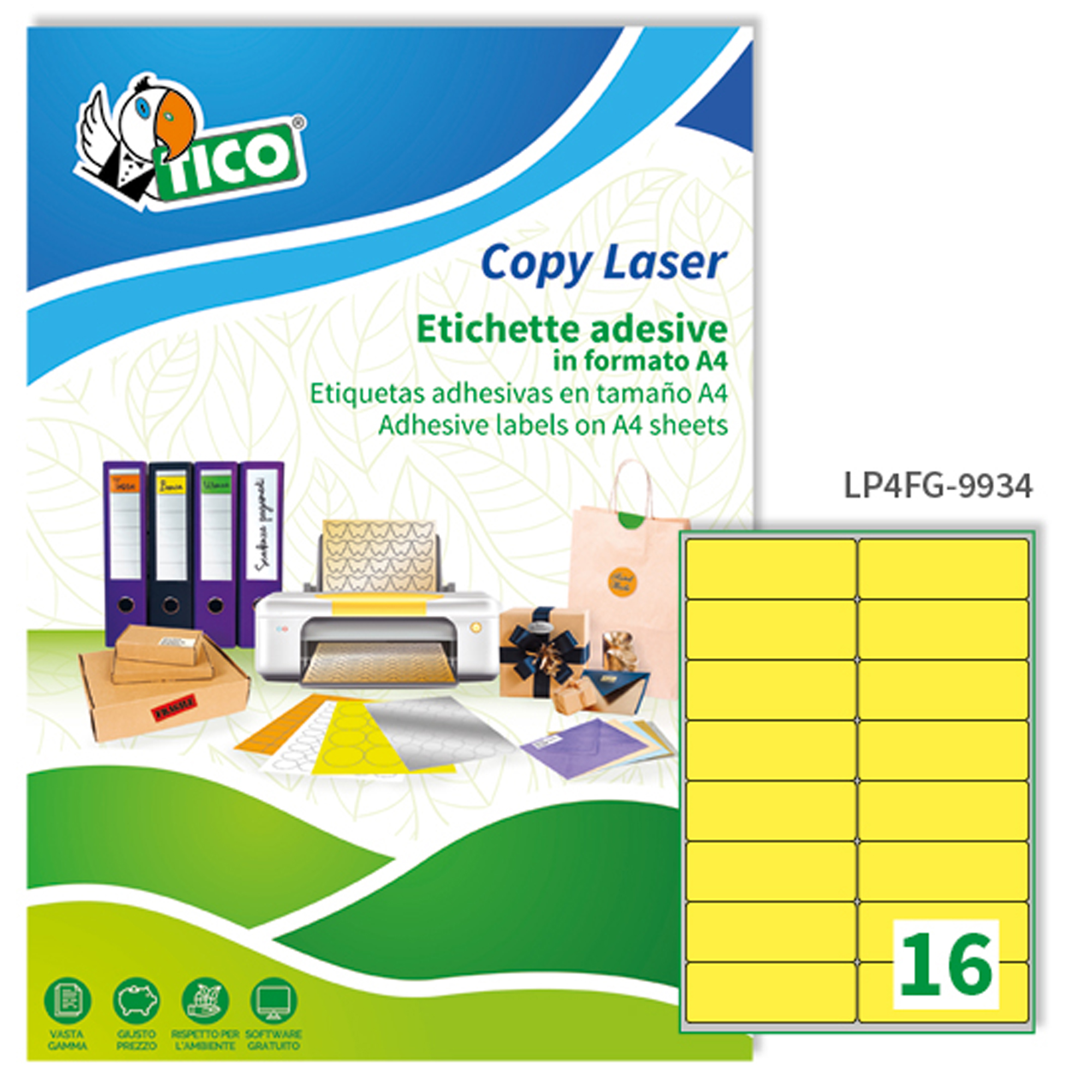 Etichette adesive LP4F - in carta - angoli …