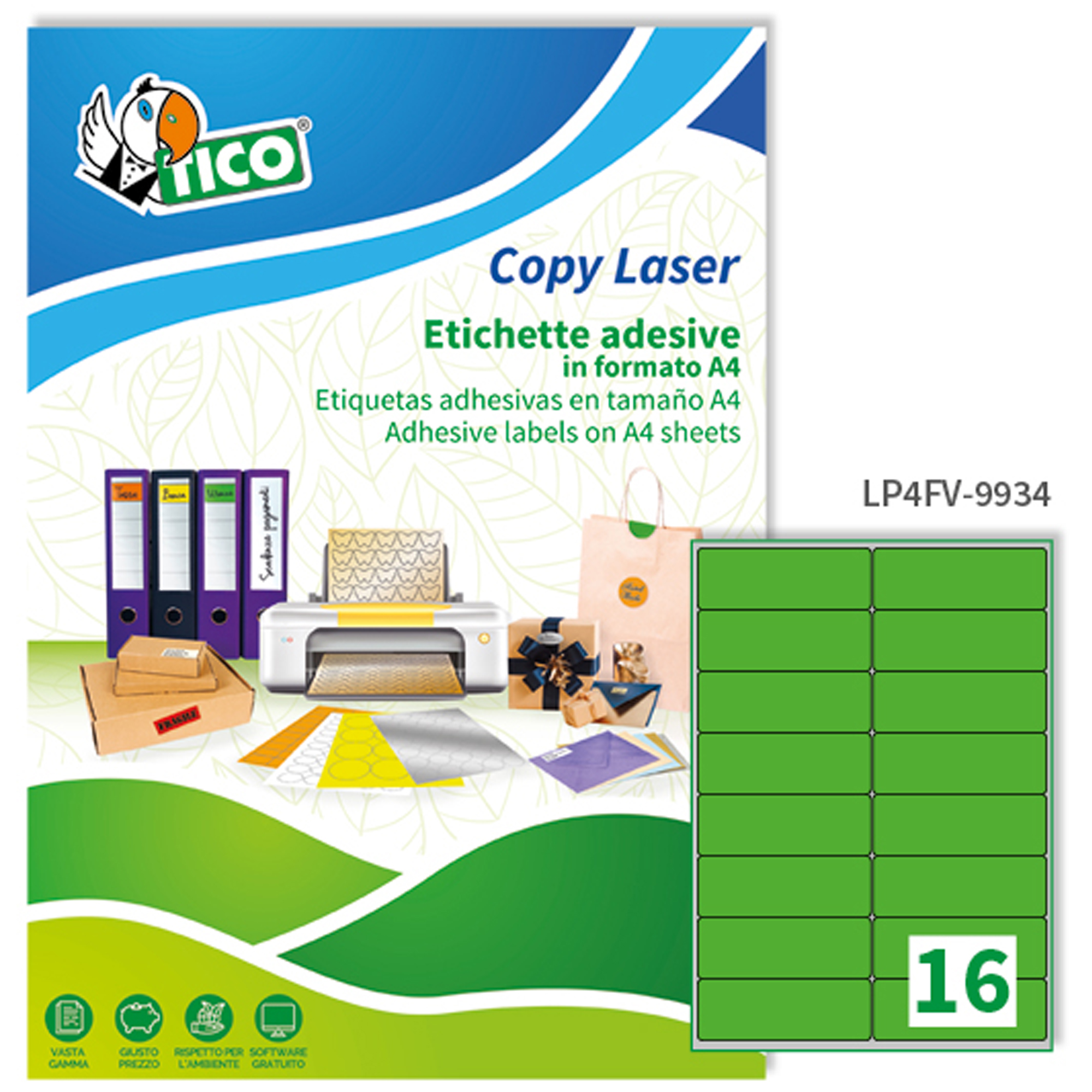 Etichette adesive LP4F - in carta - angoli …