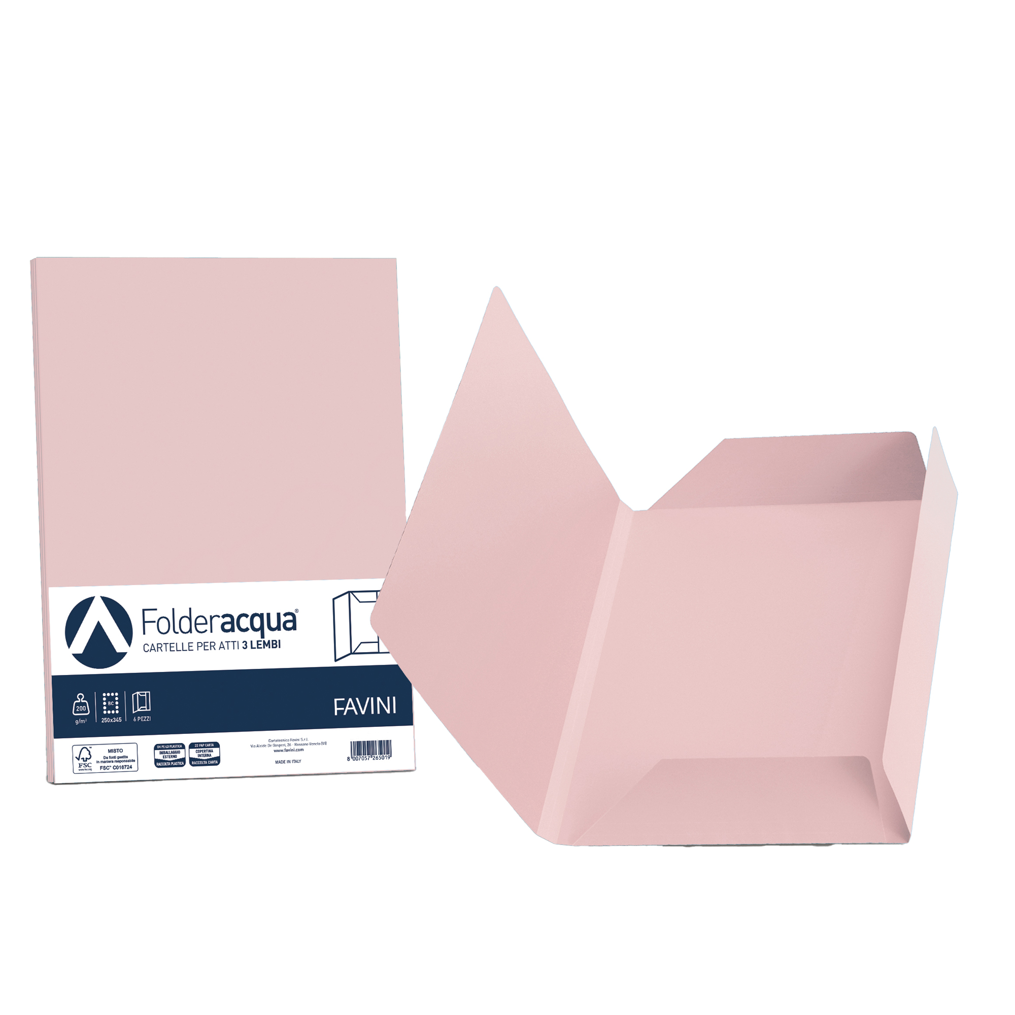 Cartellina 3 lembi Acqua - 200 gr - …