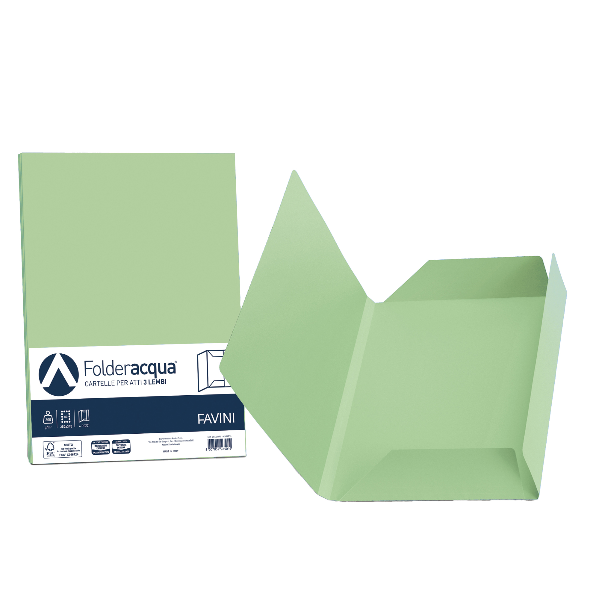 Cartellina 3 lembi Acqua - 200 gr - …