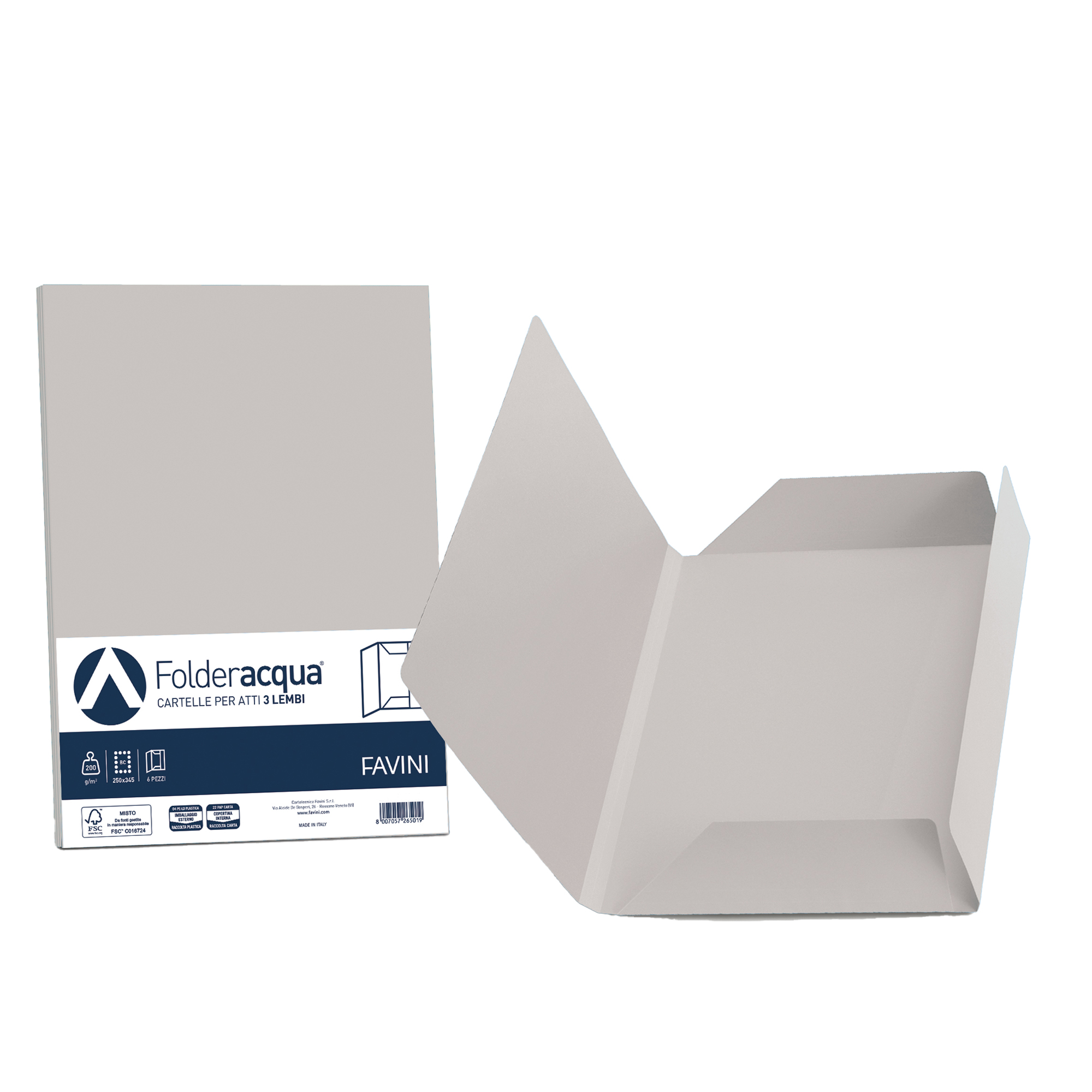 Cartellina 3 lembi Acqua - 200 gr - …