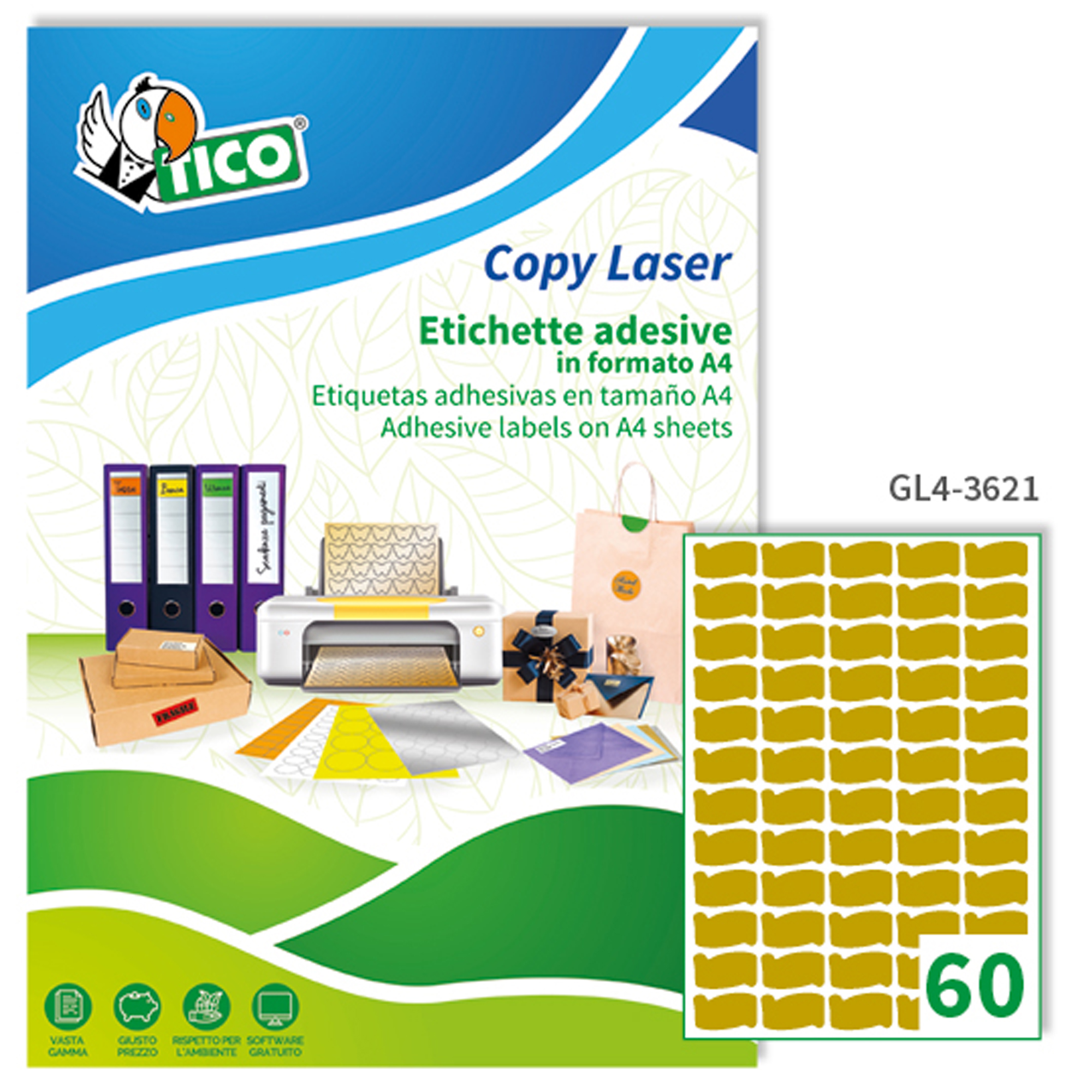 Etichette adesive sagomate GL4 - in carta - …