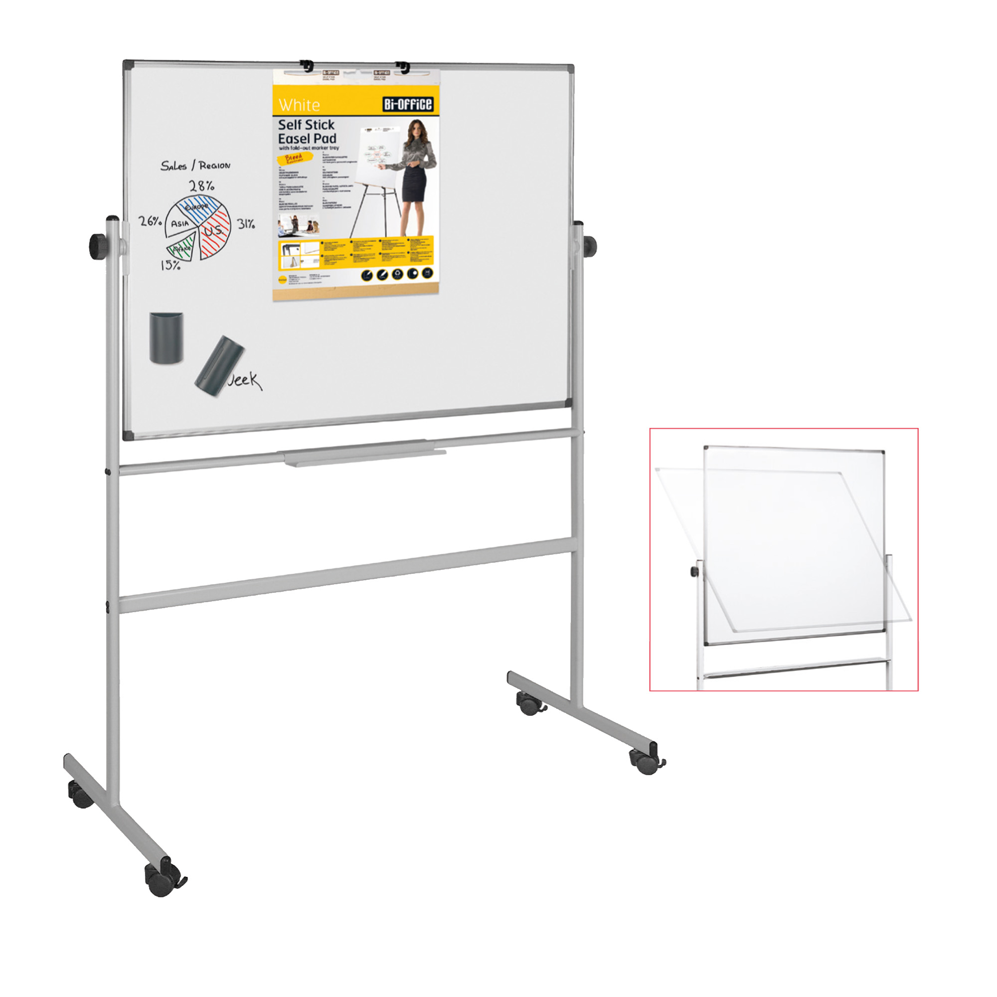 Lavagna magnetica girevole Professional - 100 x 150 …