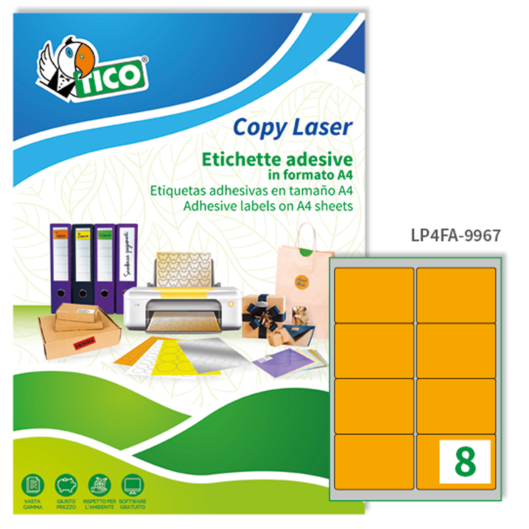 Etichette adesive LP4F - in carta - angoli …
