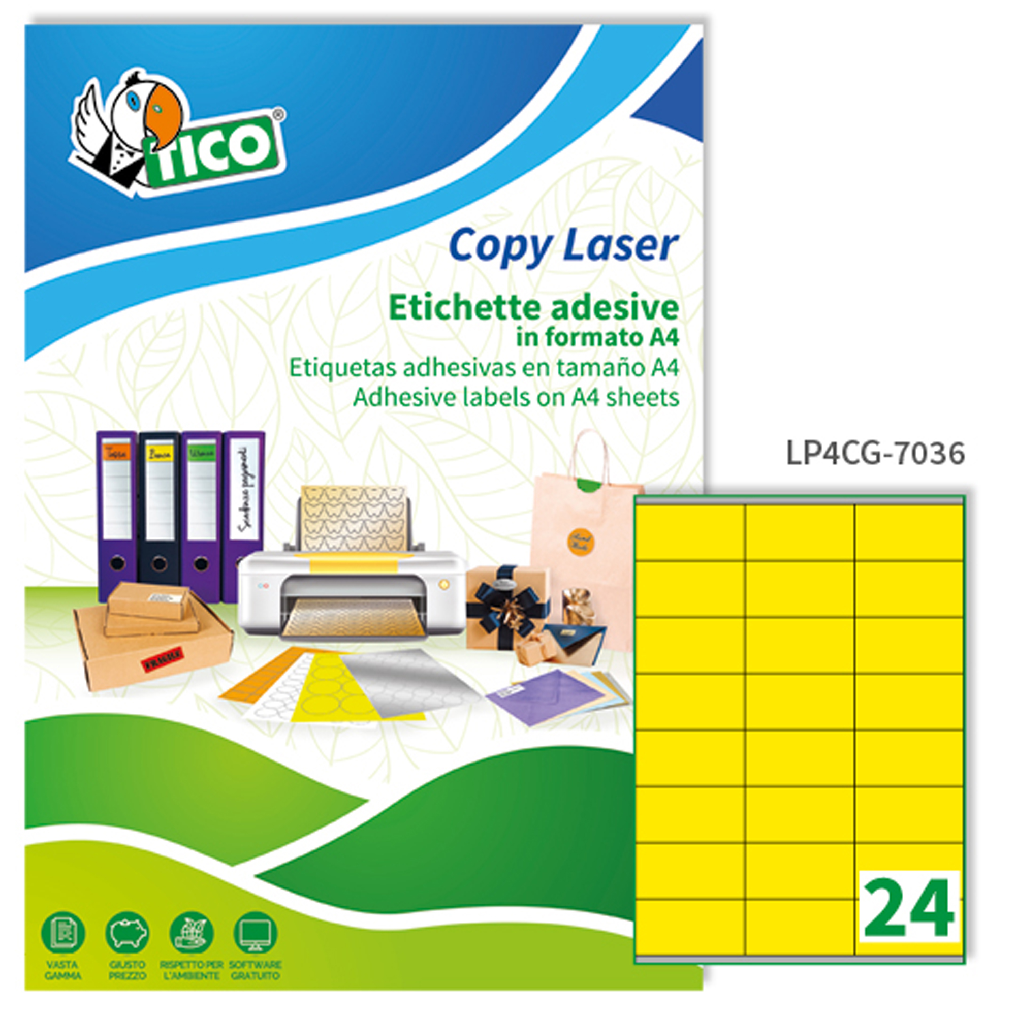 Etichette adesive LP4C - in carta - permanenti …