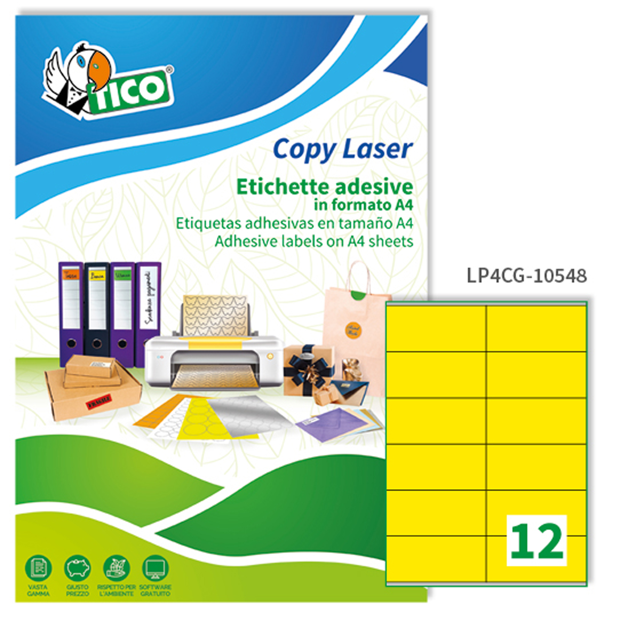 Etichette adesive LP4C - in carta - permanenti …
