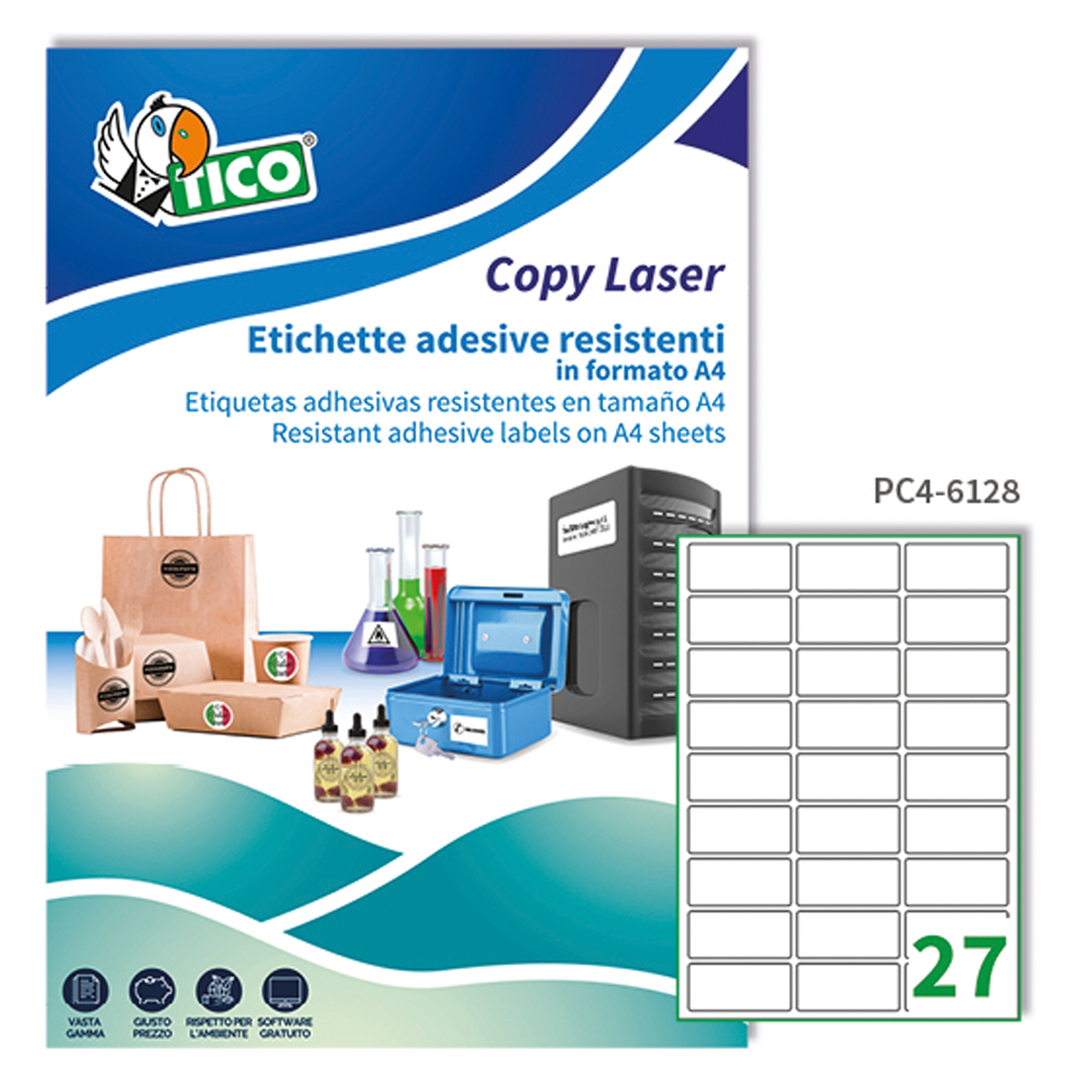 Etichette adesive PC4 - in poliestere - laser …
