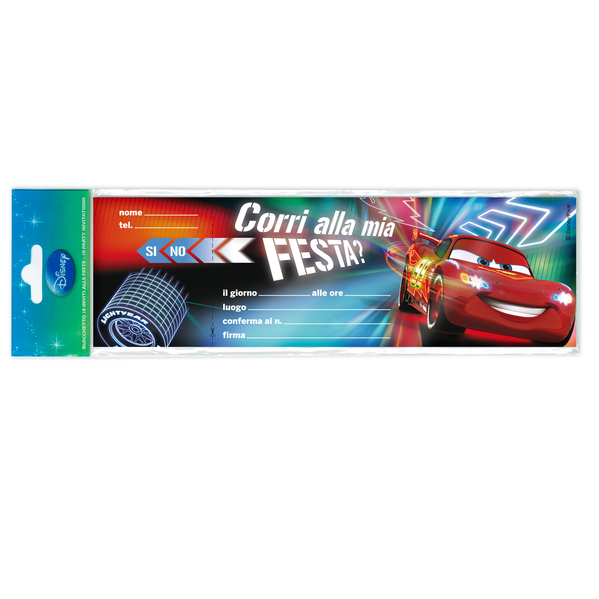 Blocchetto invito alla festa Cars 2 Disney - …