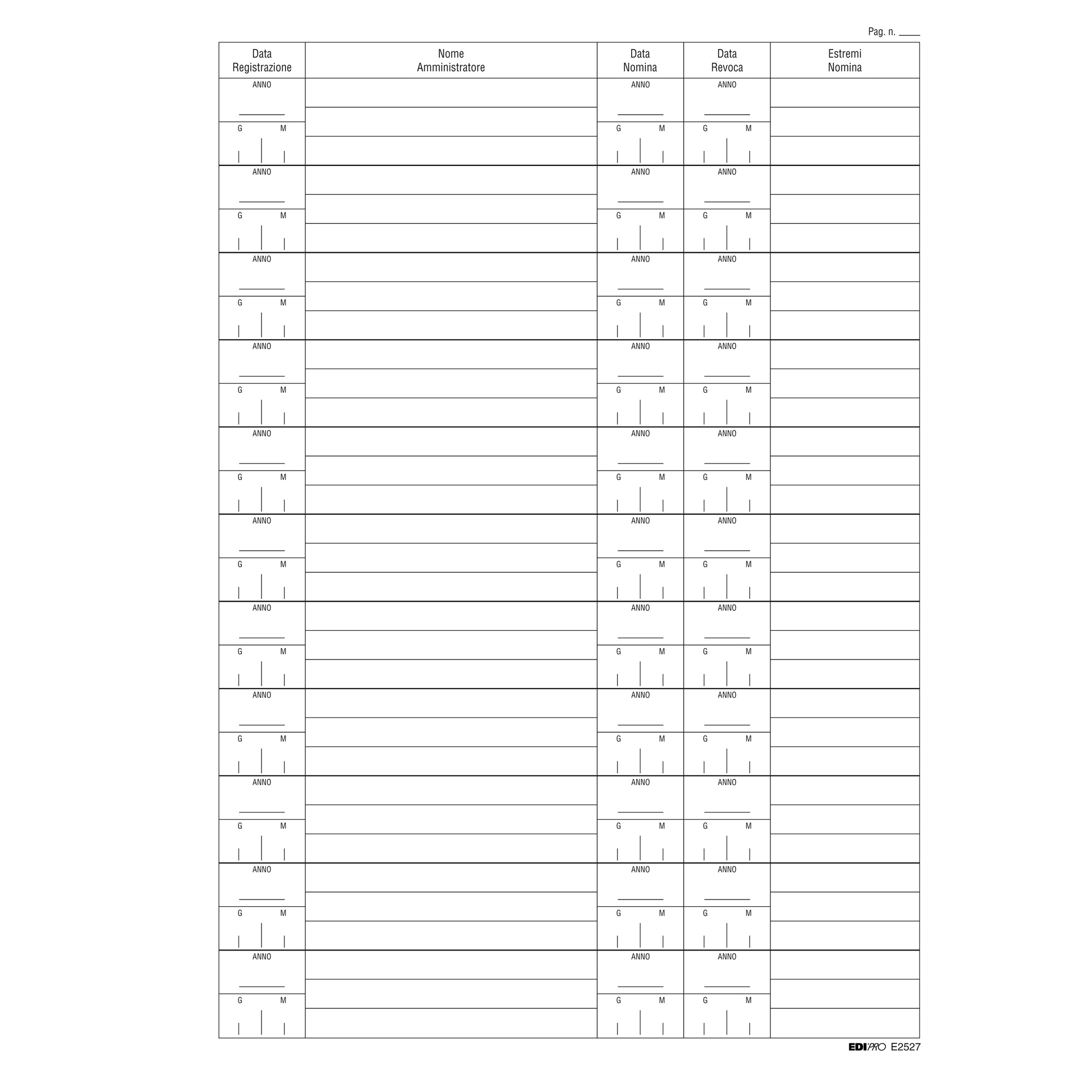 Registro nomina/revoca amministratore - 297 x 210mm - …