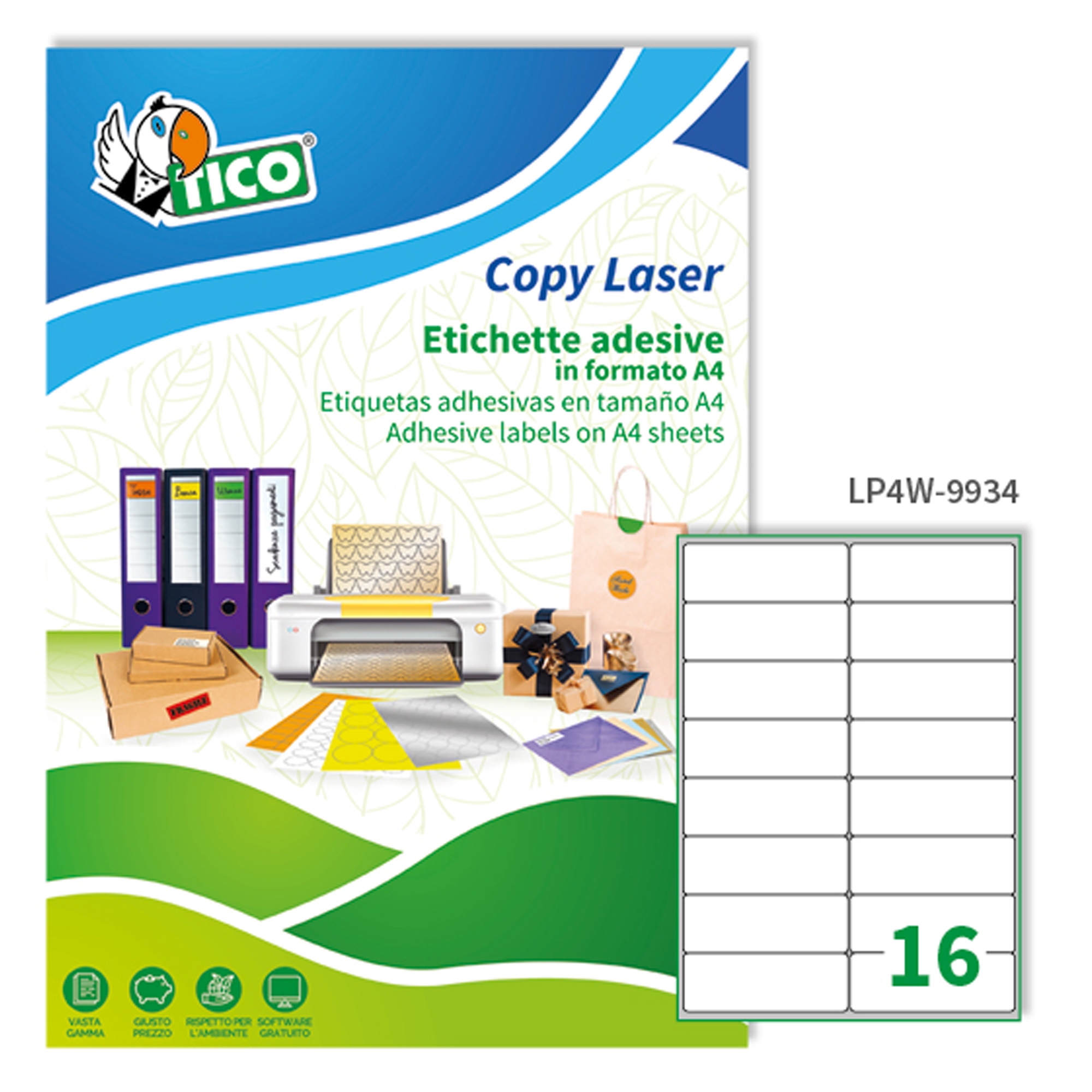 Etichette adesive LP4W - in carta - angoli …