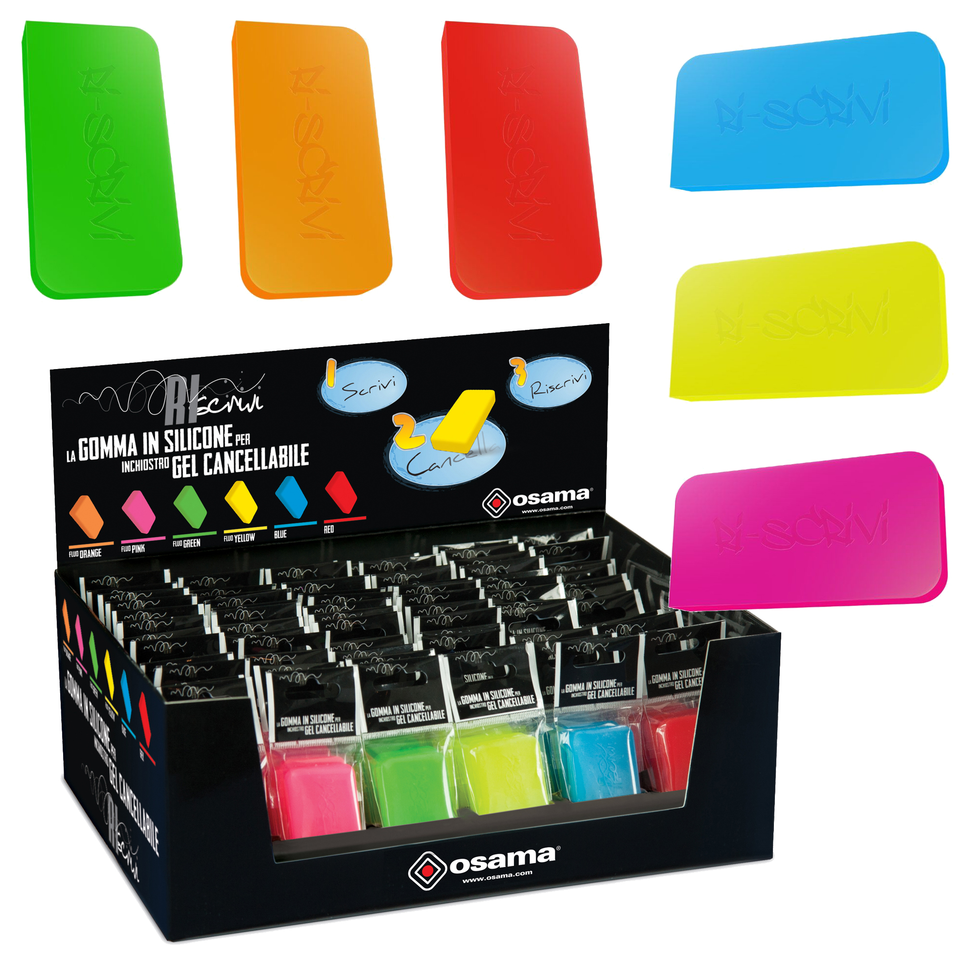 Gomma Riscrivi per gel cancellabile - colori assortiti …