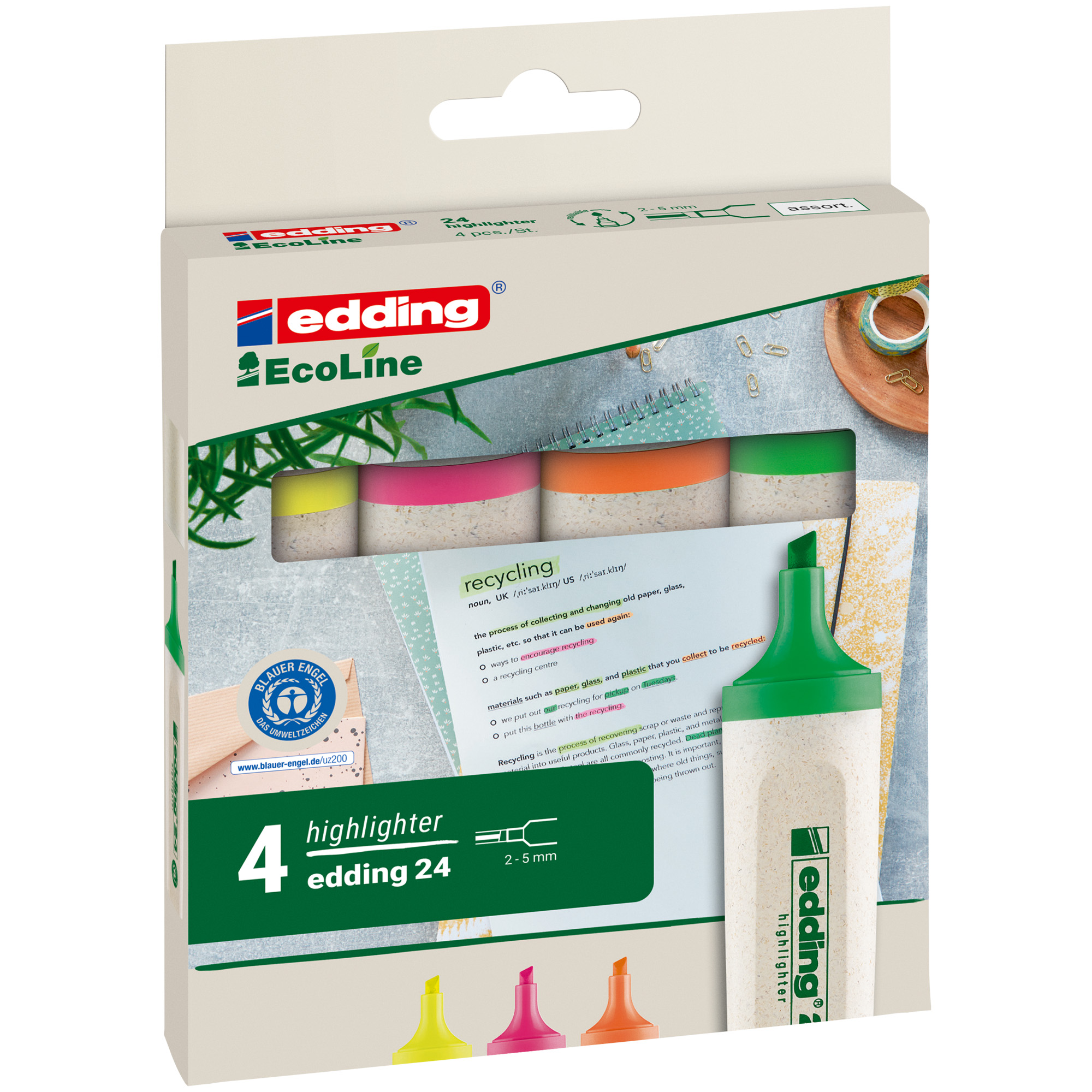 Evidenziatore 24 EcoLine - punta scalpello - da …