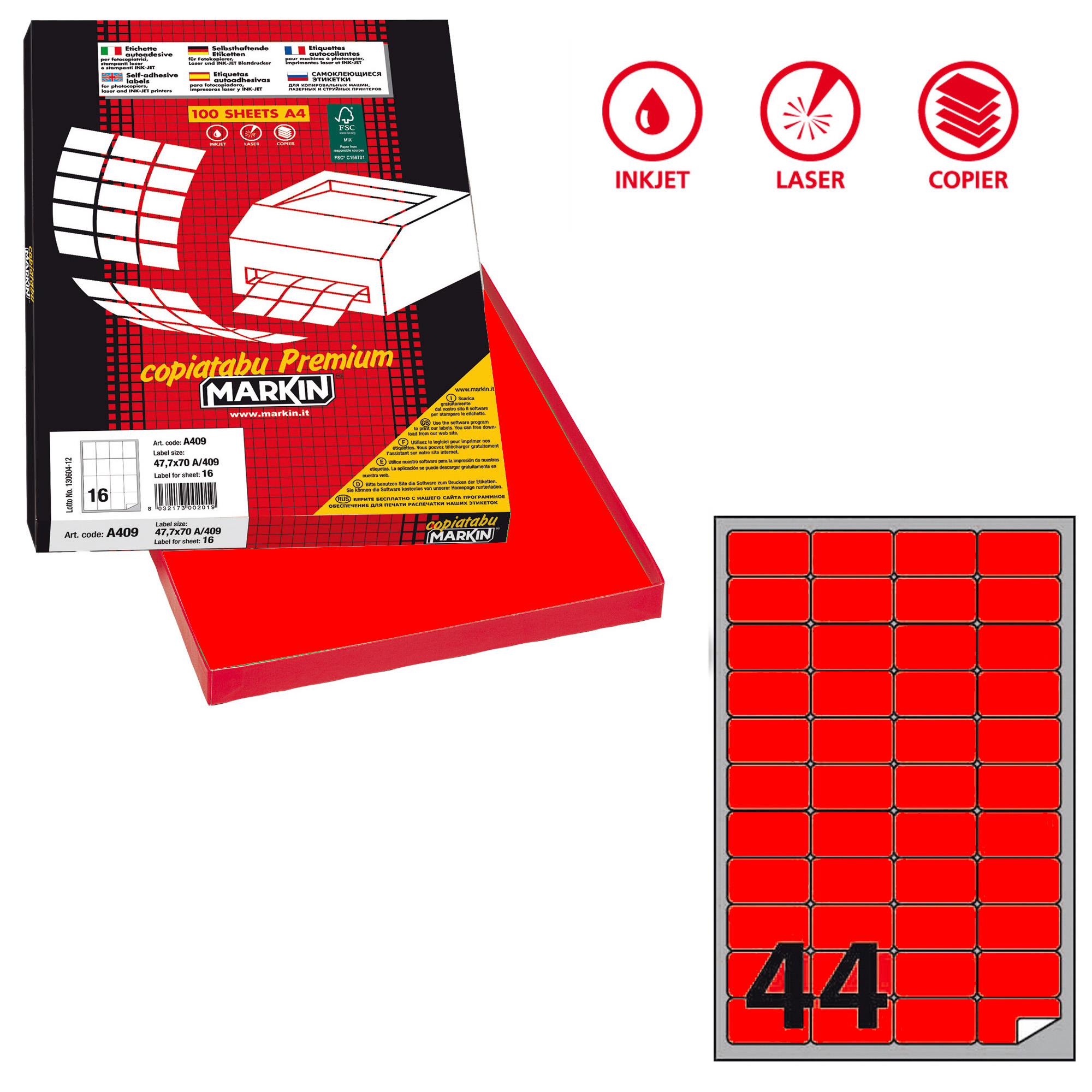 Etichette adesive A/406 - in carta - permanenti …