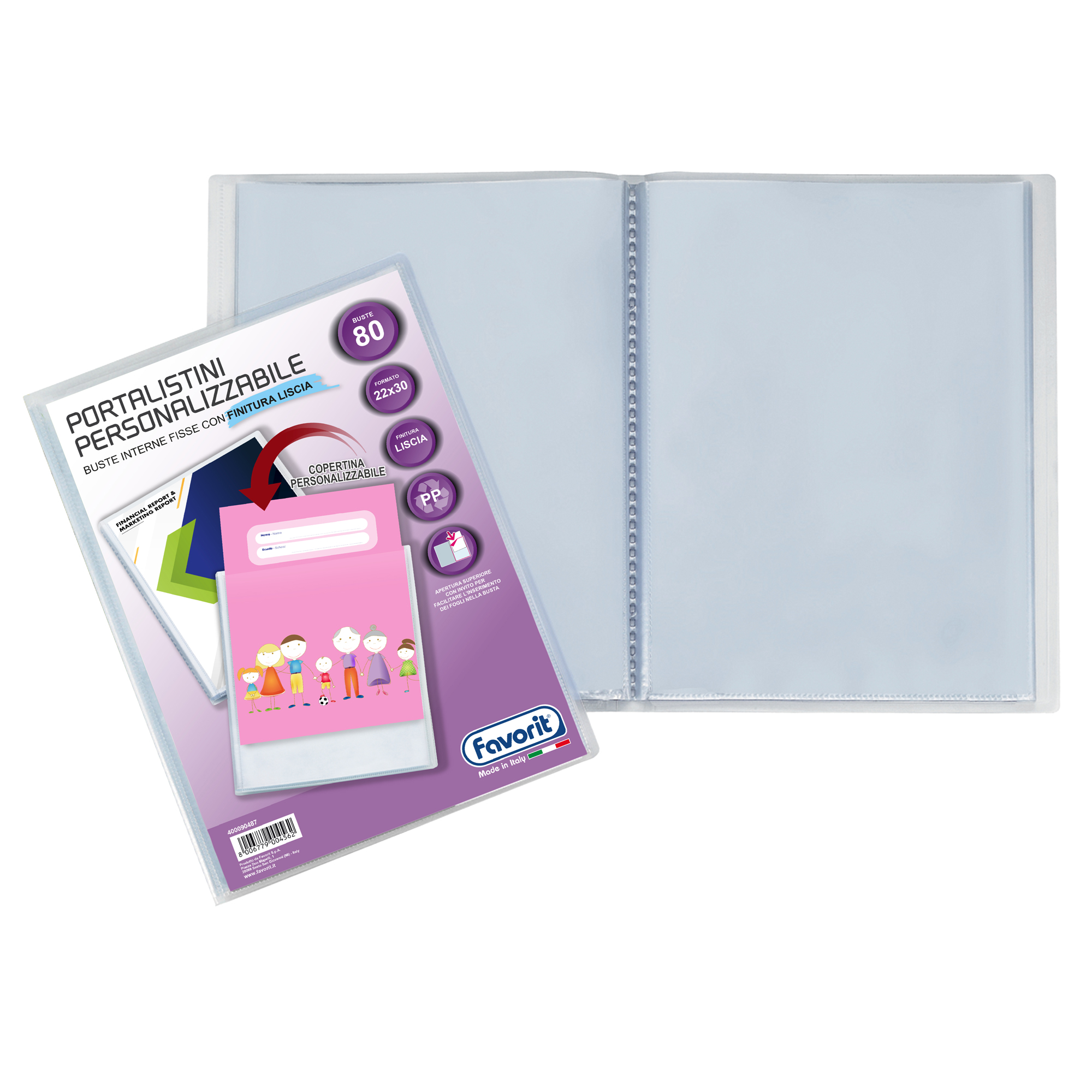 Portalistini personalizzabile Premium - liscio - 22x30 cm …