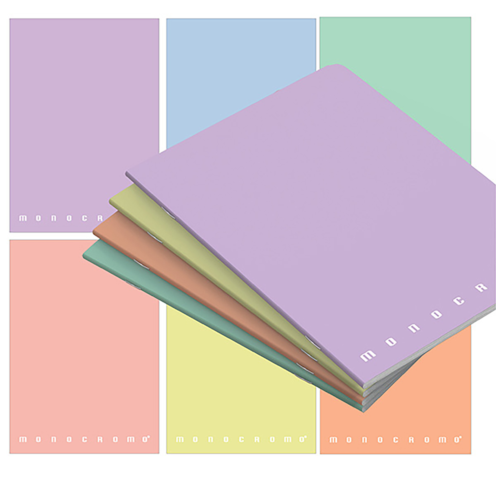 Maxiquaderno Monocromo Pastel - A4 - 4mm - …