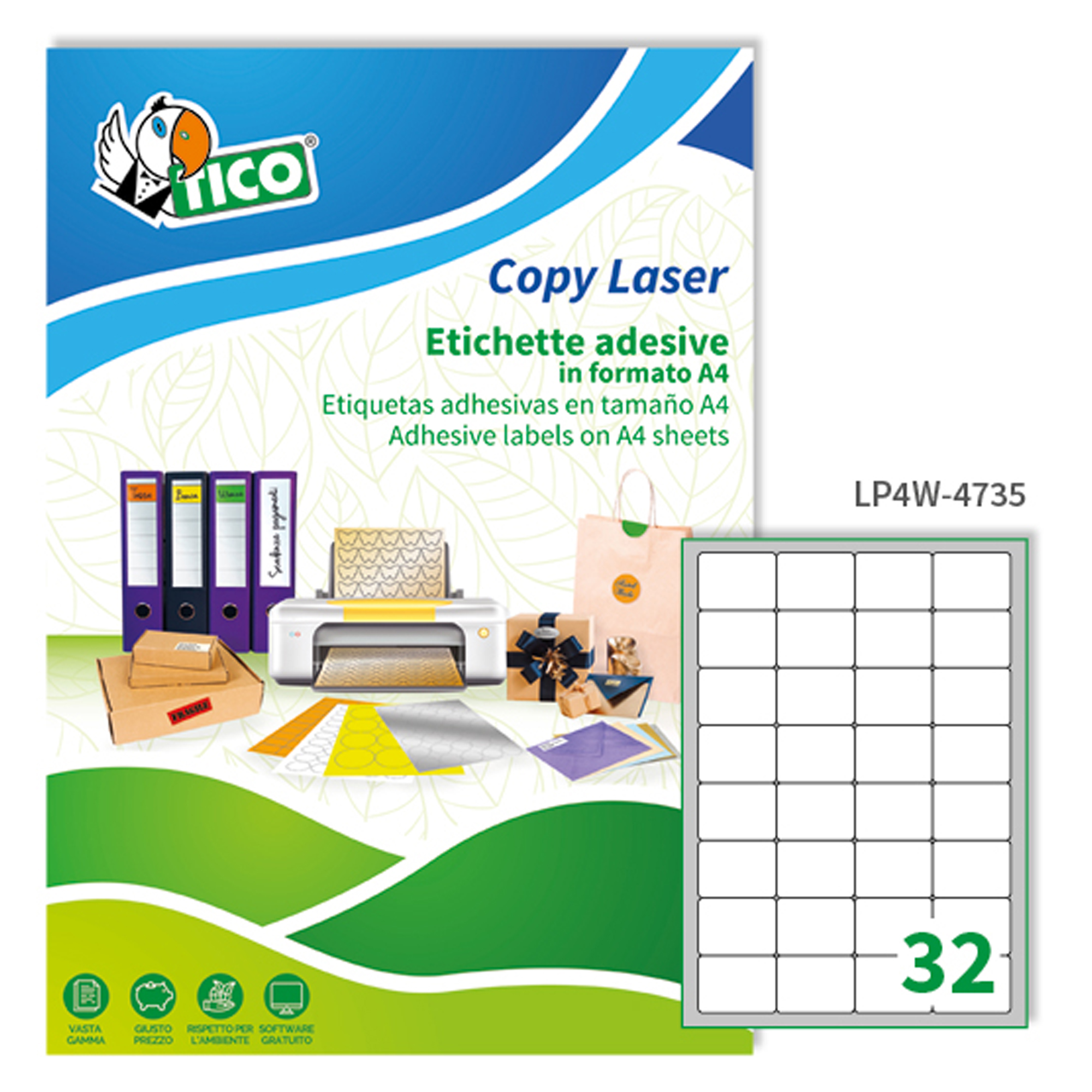 Etichette adesive LP4W - in carta - angoli …