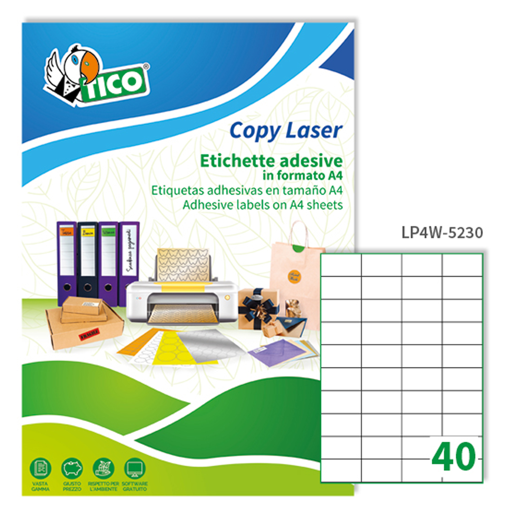Etichette adesive LP4W - in carta - permanenti …