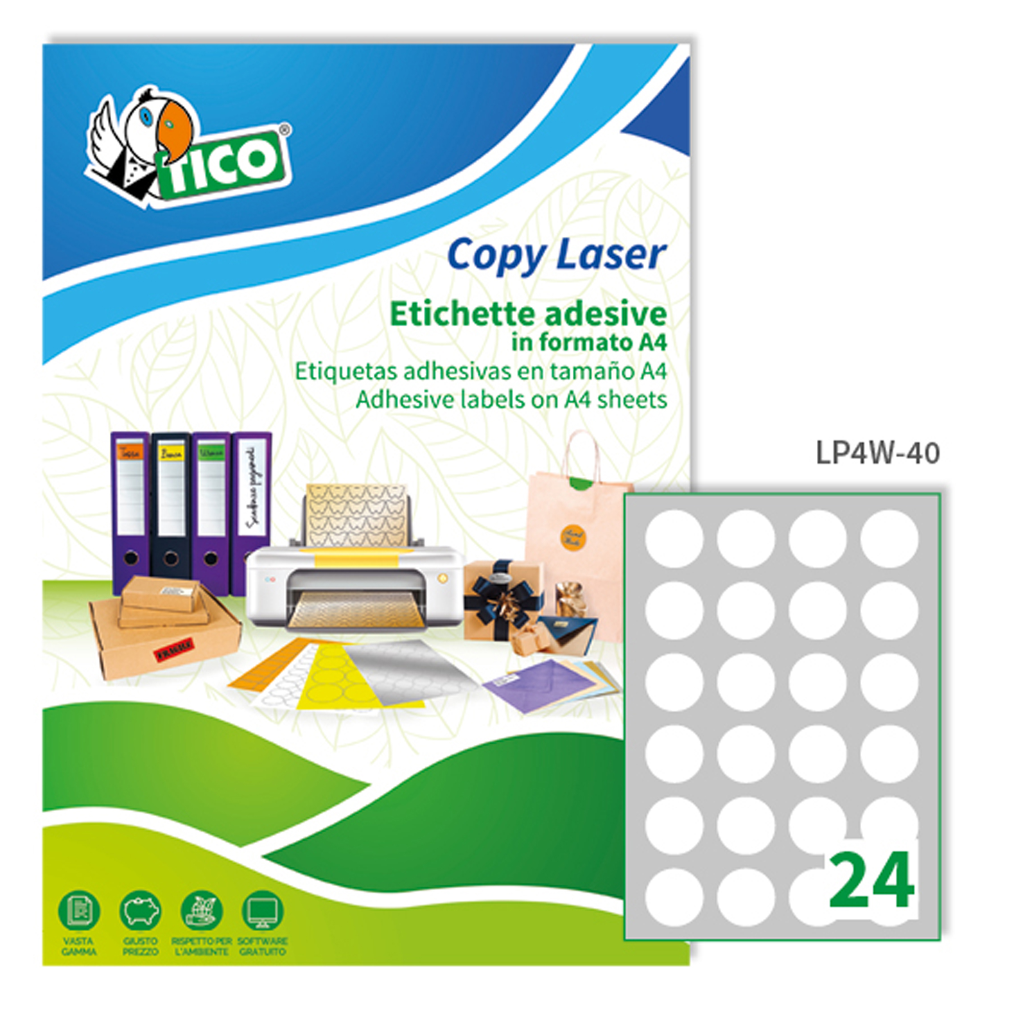 Etichette adesive LP4W - in carta - con …