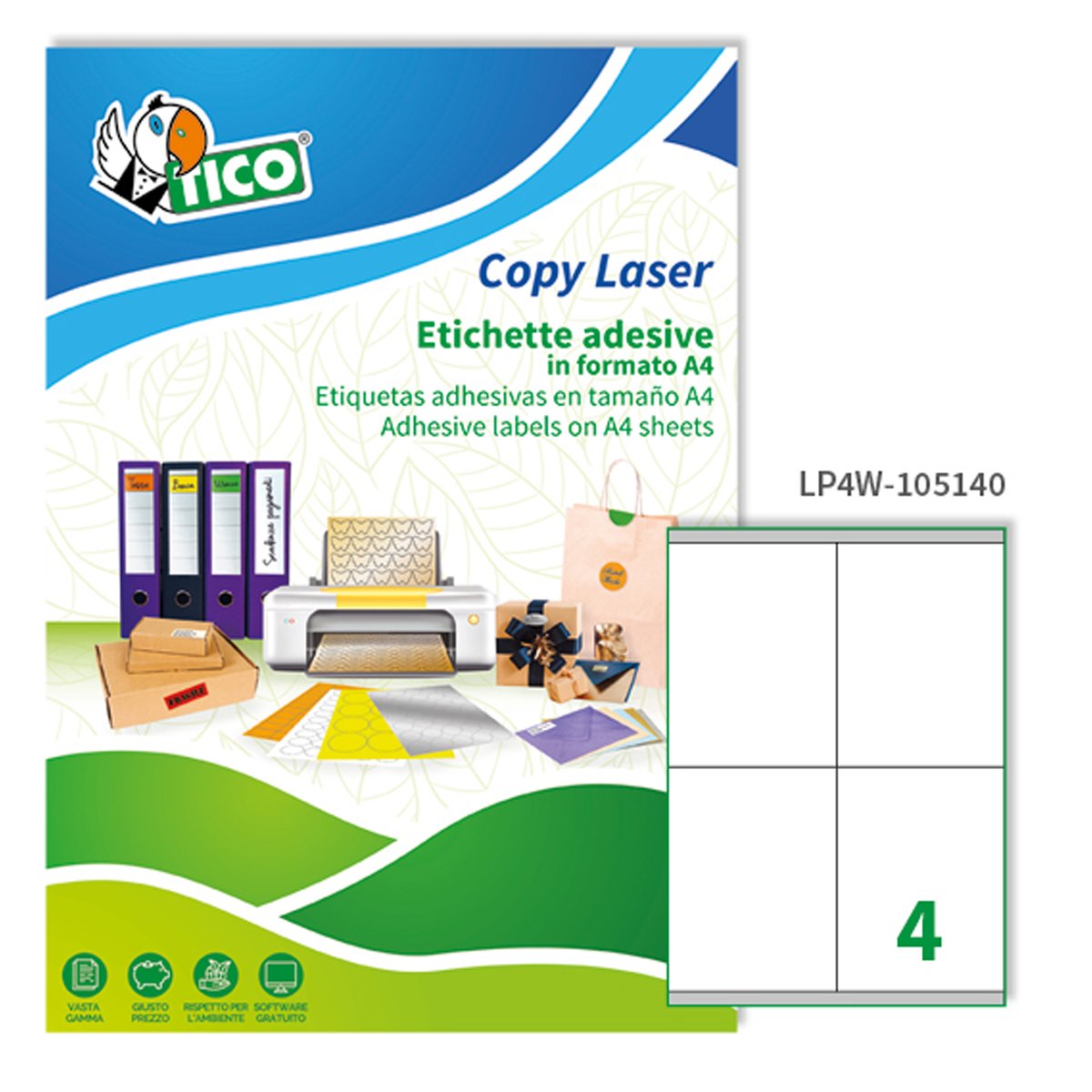 Etichette adesive LP4W - in carta - con …