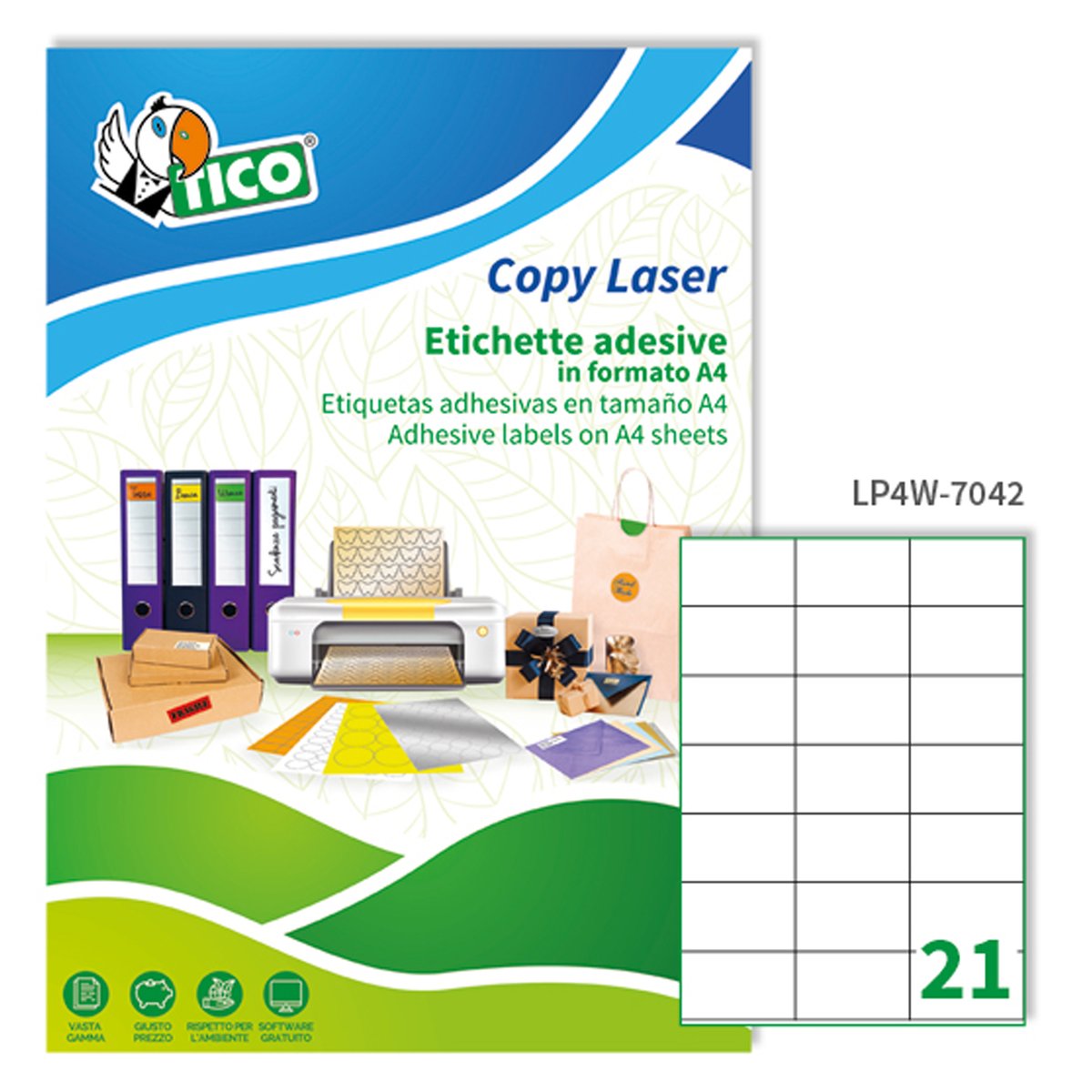 Etichette adesive LP4W - in carta - permanenti …