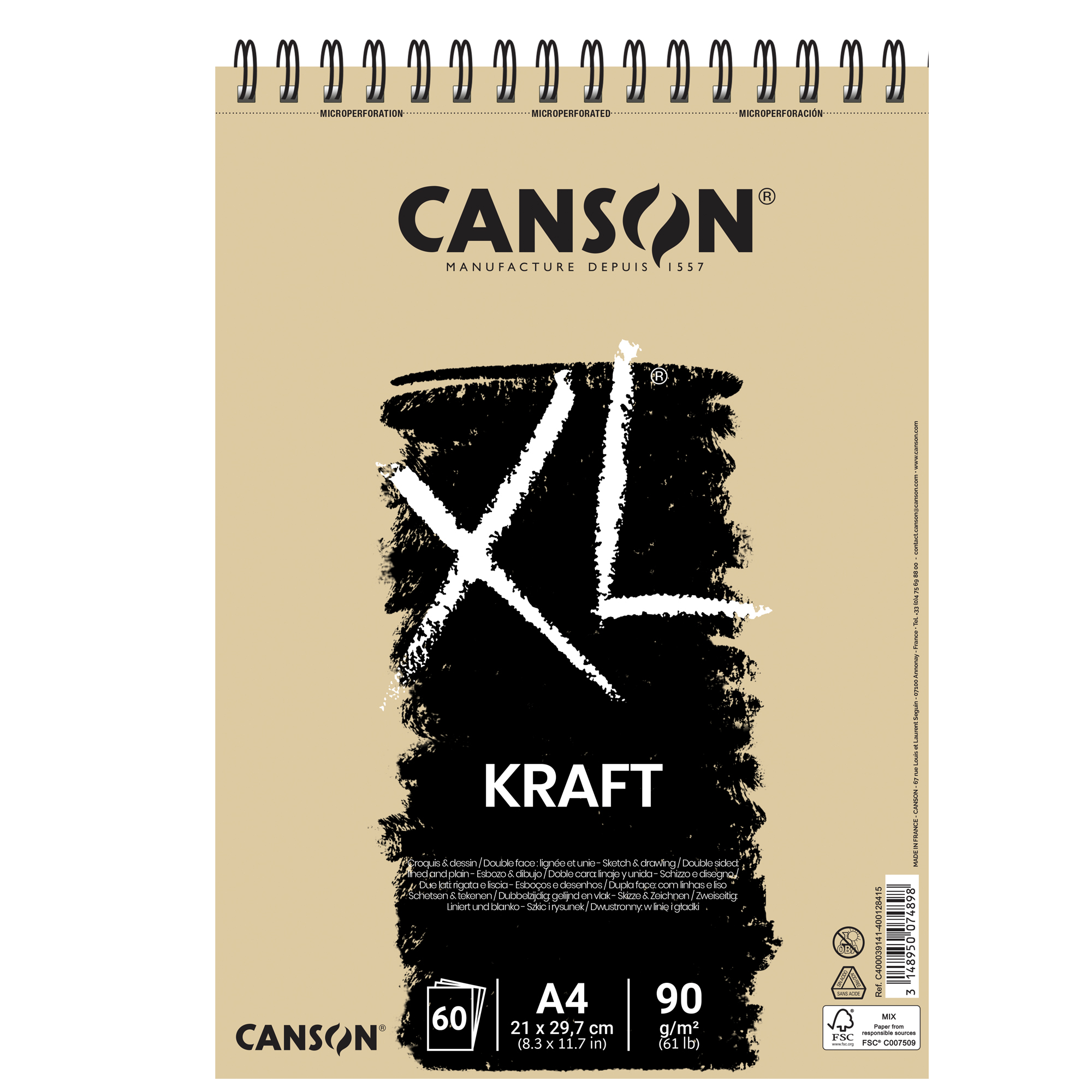 Album spiralato lato corto XL kraft - A4 …
